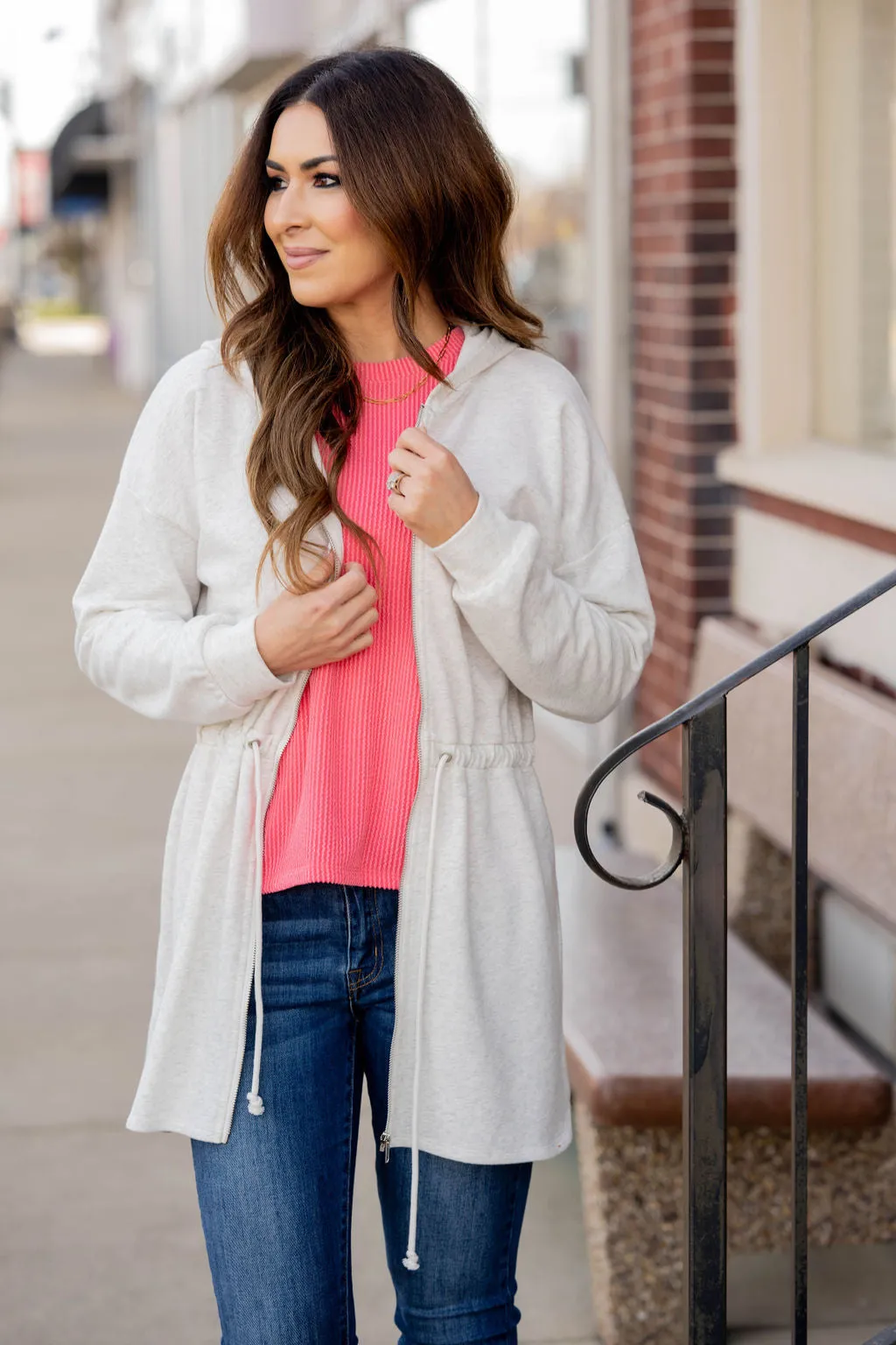 Cinched Zipper Jacket