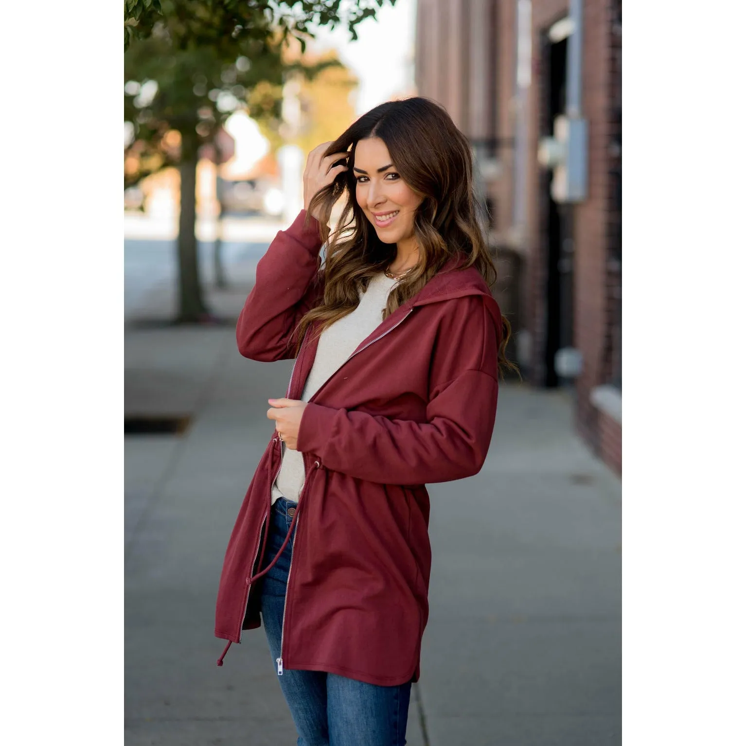 Cinched Zipper Jacket