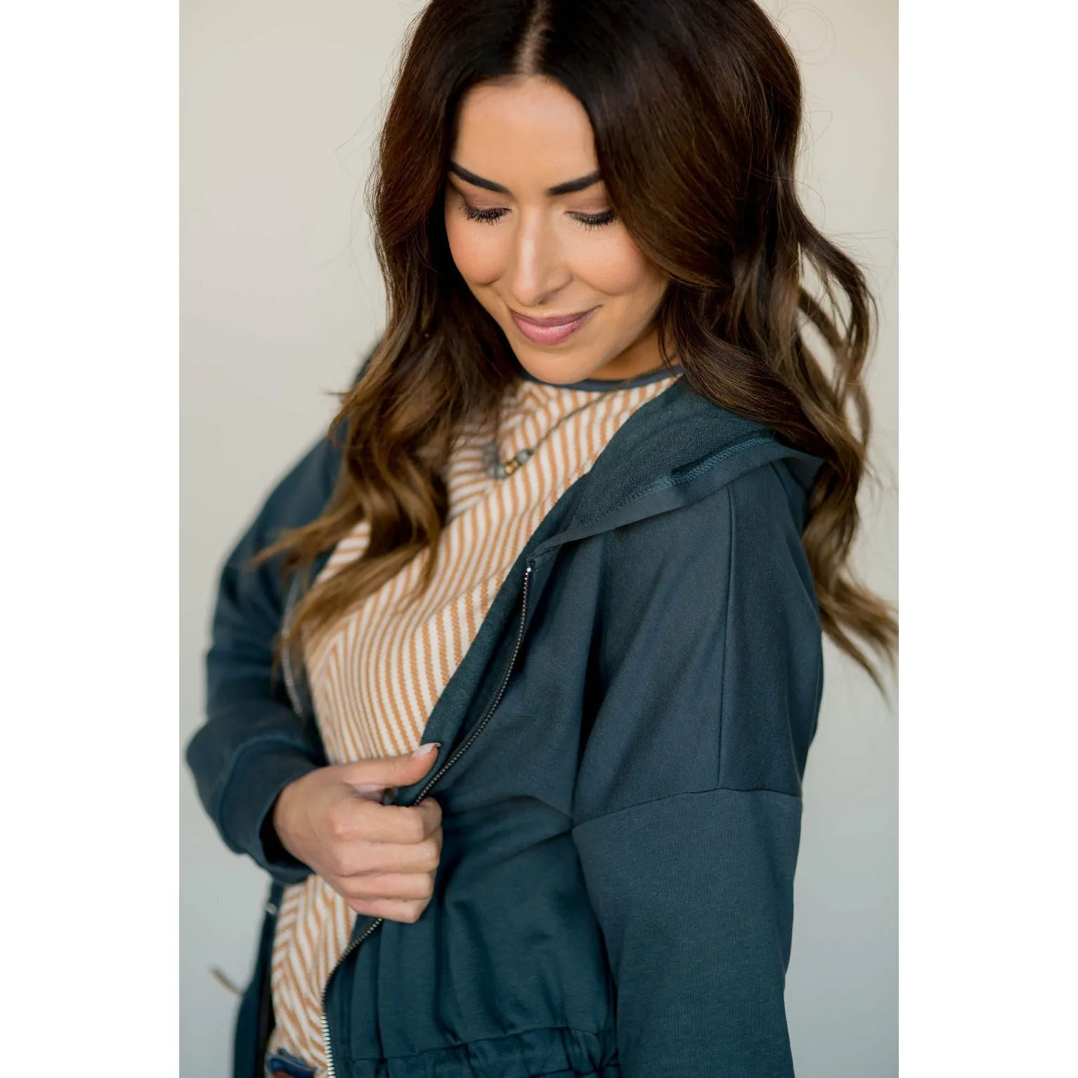 Cinched Zipper Jacket