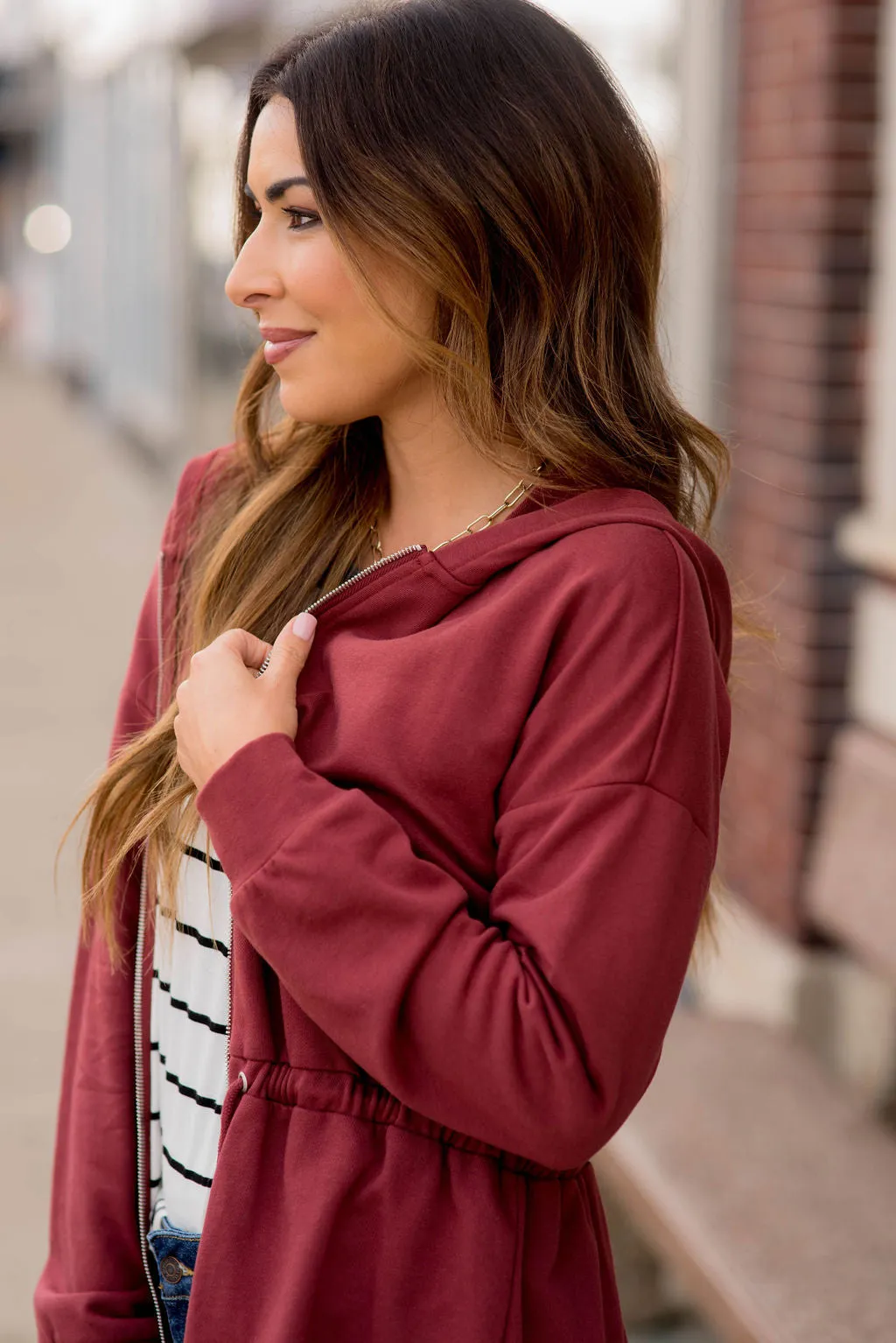 Cinched Zipper Jacket