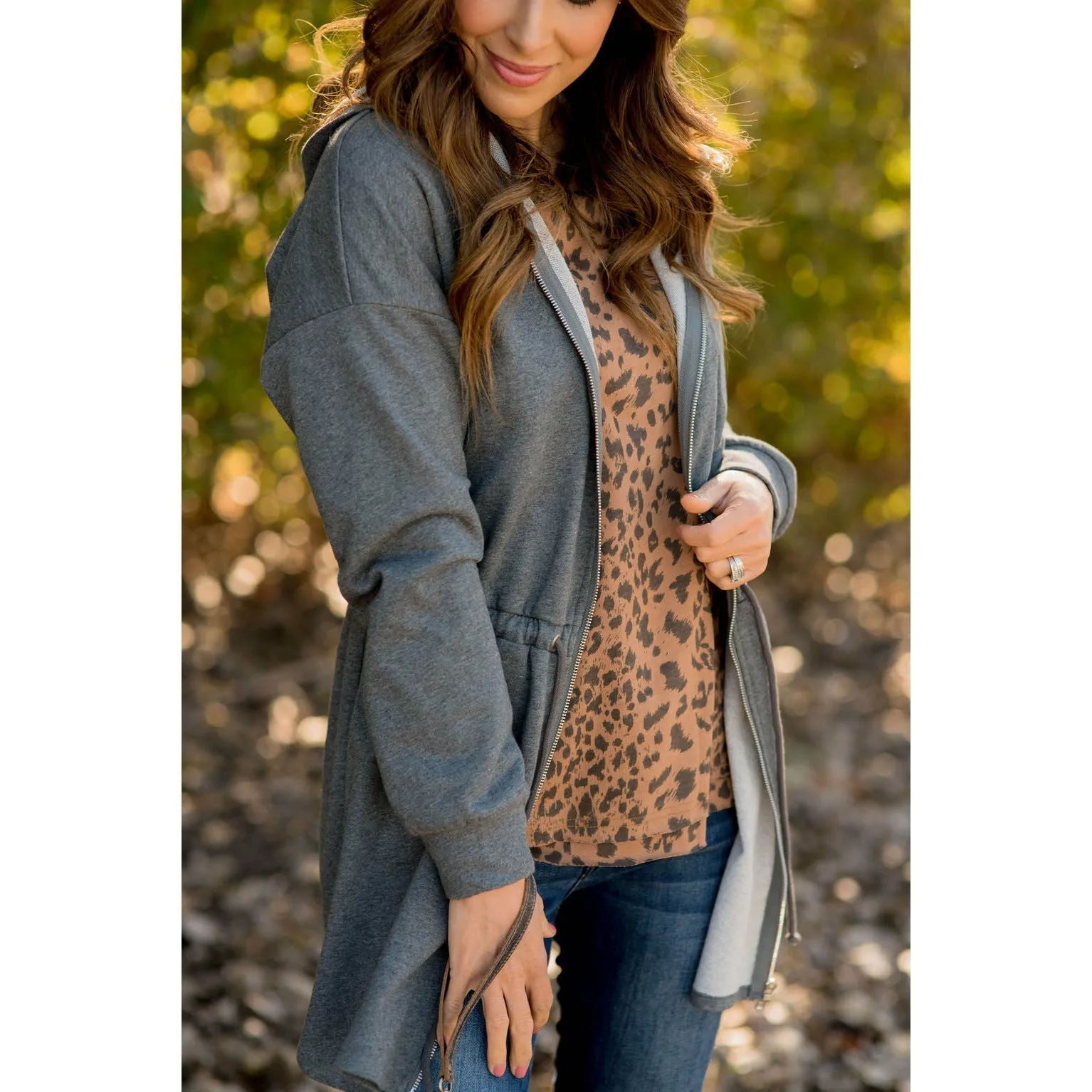 Cinched Zipper Jacket