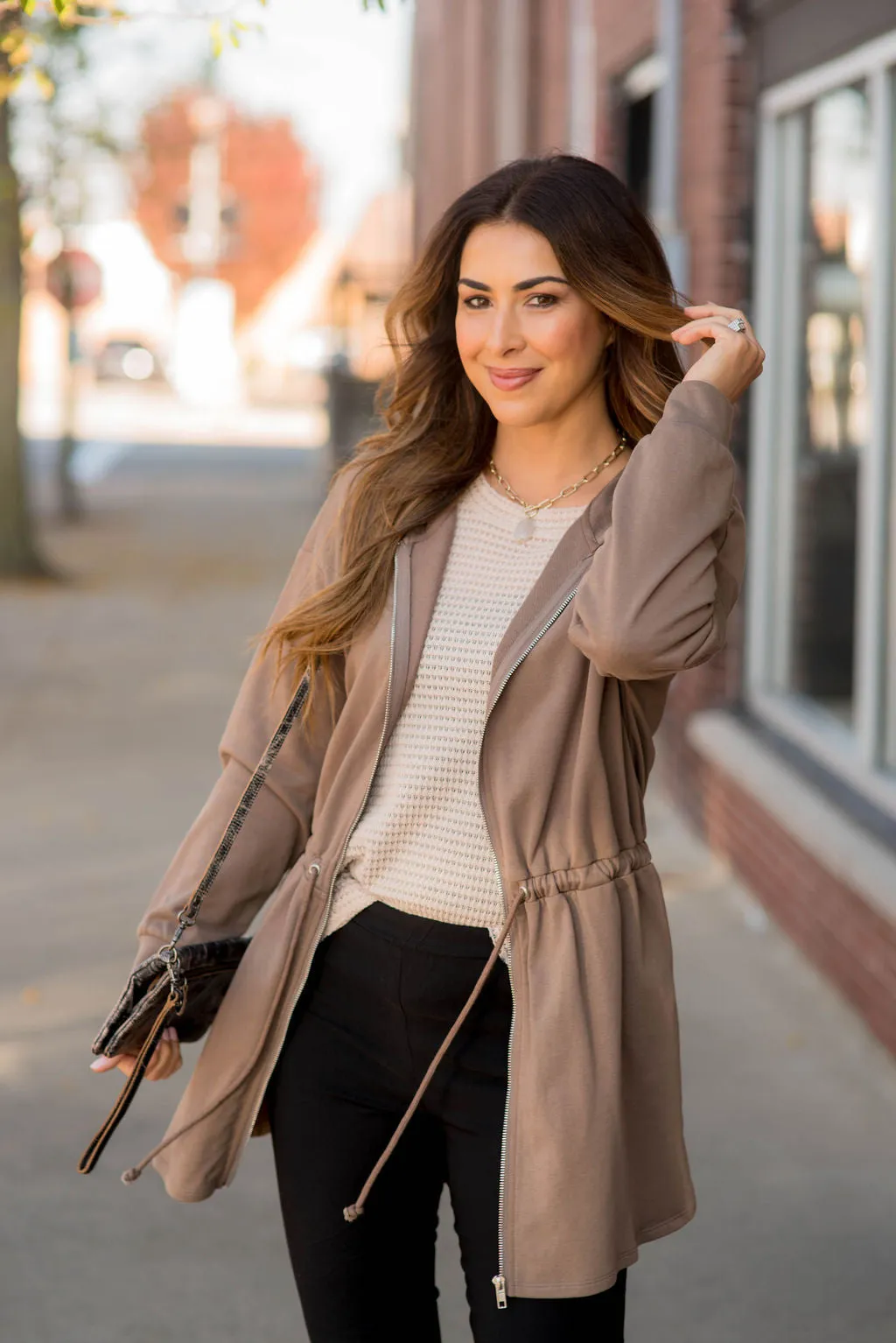 Cinched Zipper Jacket