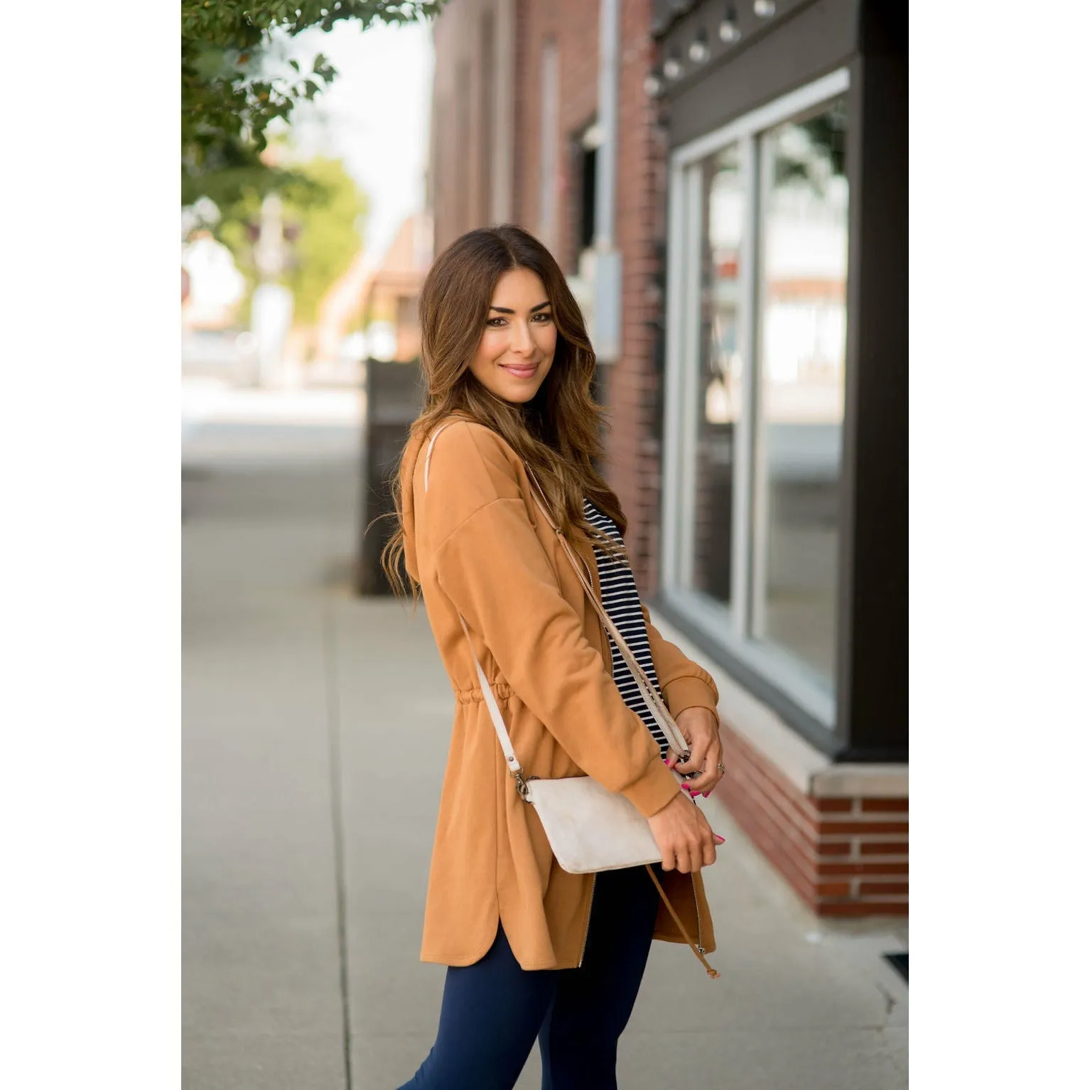 Cinched Zipper Jacket