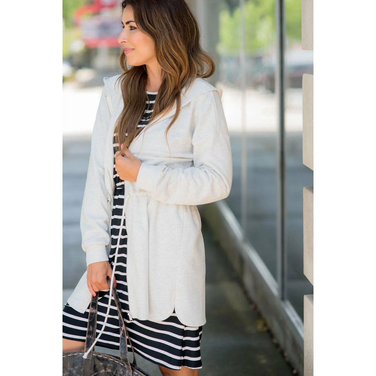 Cinched Zipper Jacket