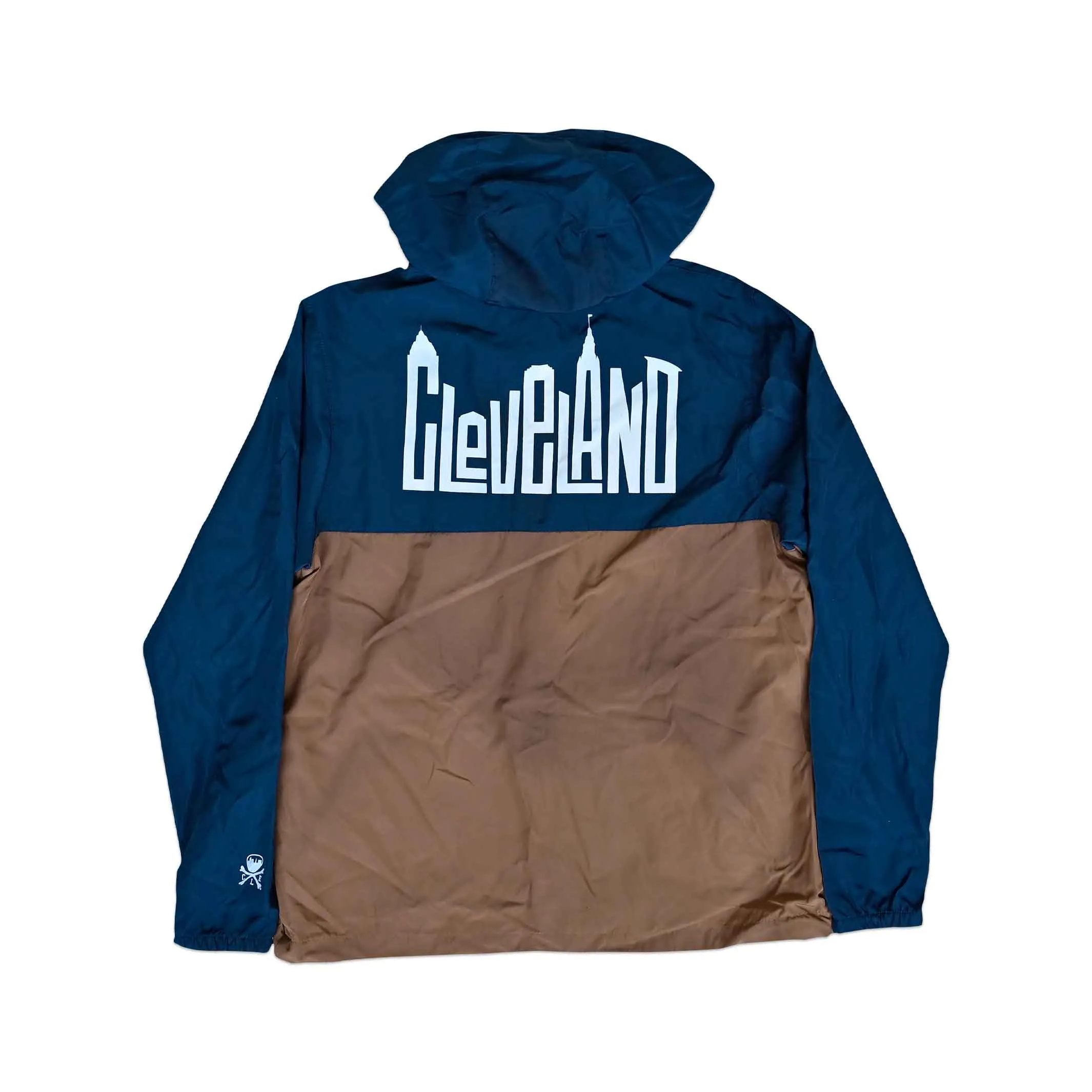 Cleveland Skyline Letters Windbreaker - Navy/Saddle