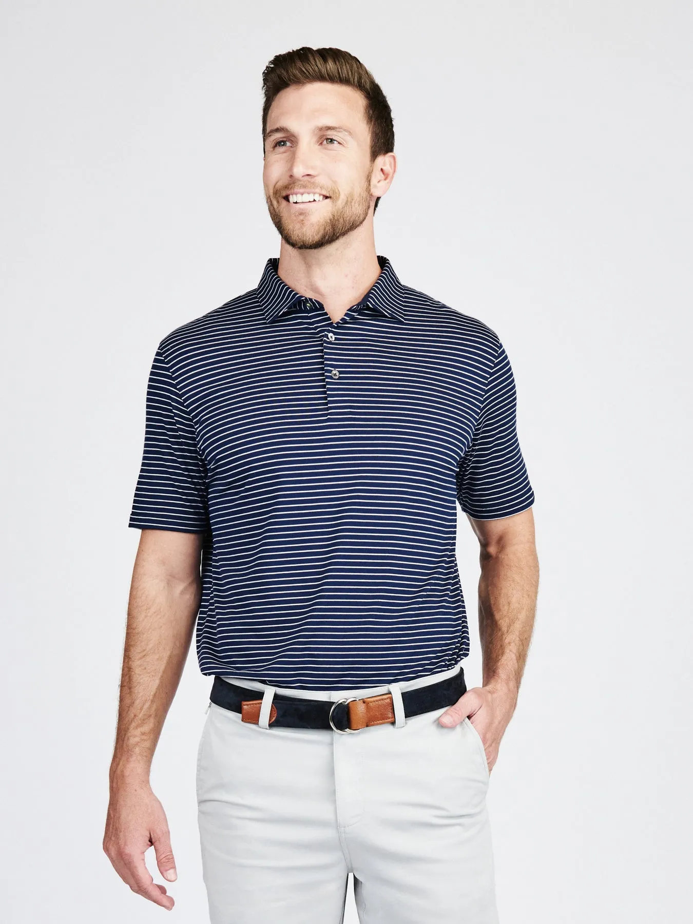 Cloud Lightweight Polo Brookline Stripe