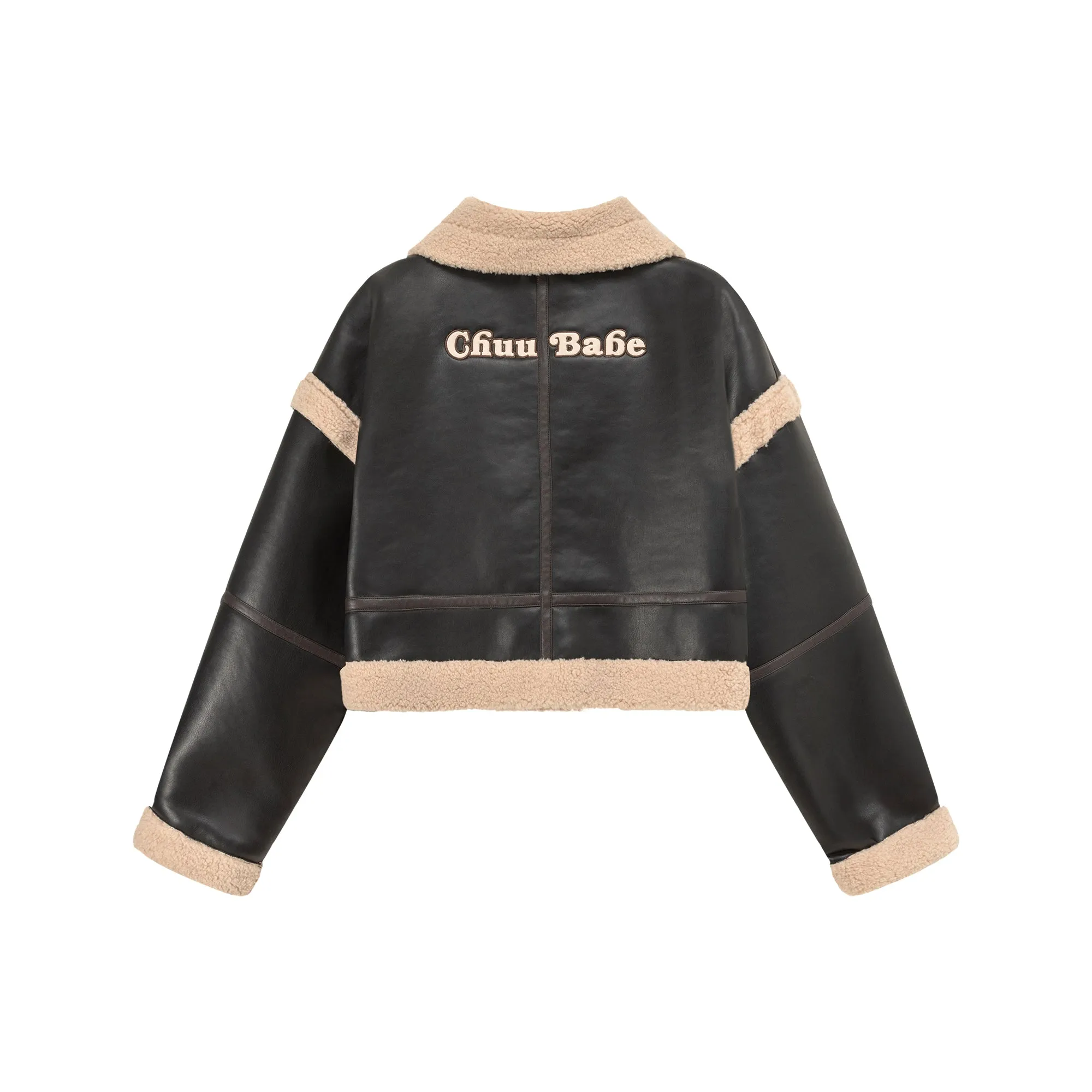 Collar Leather Crop Jacket