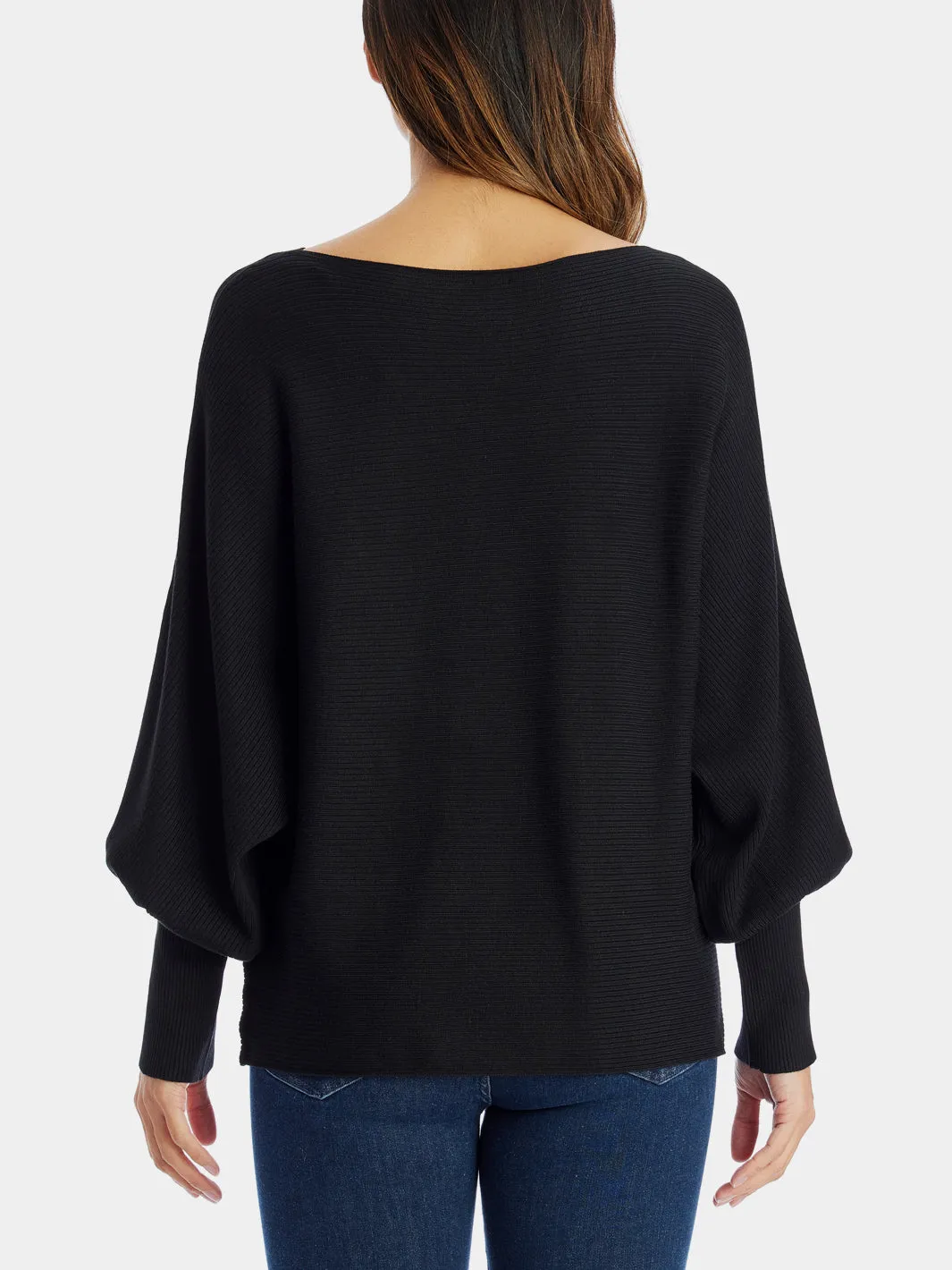 Dolman Sleeve Ribbed Sweater