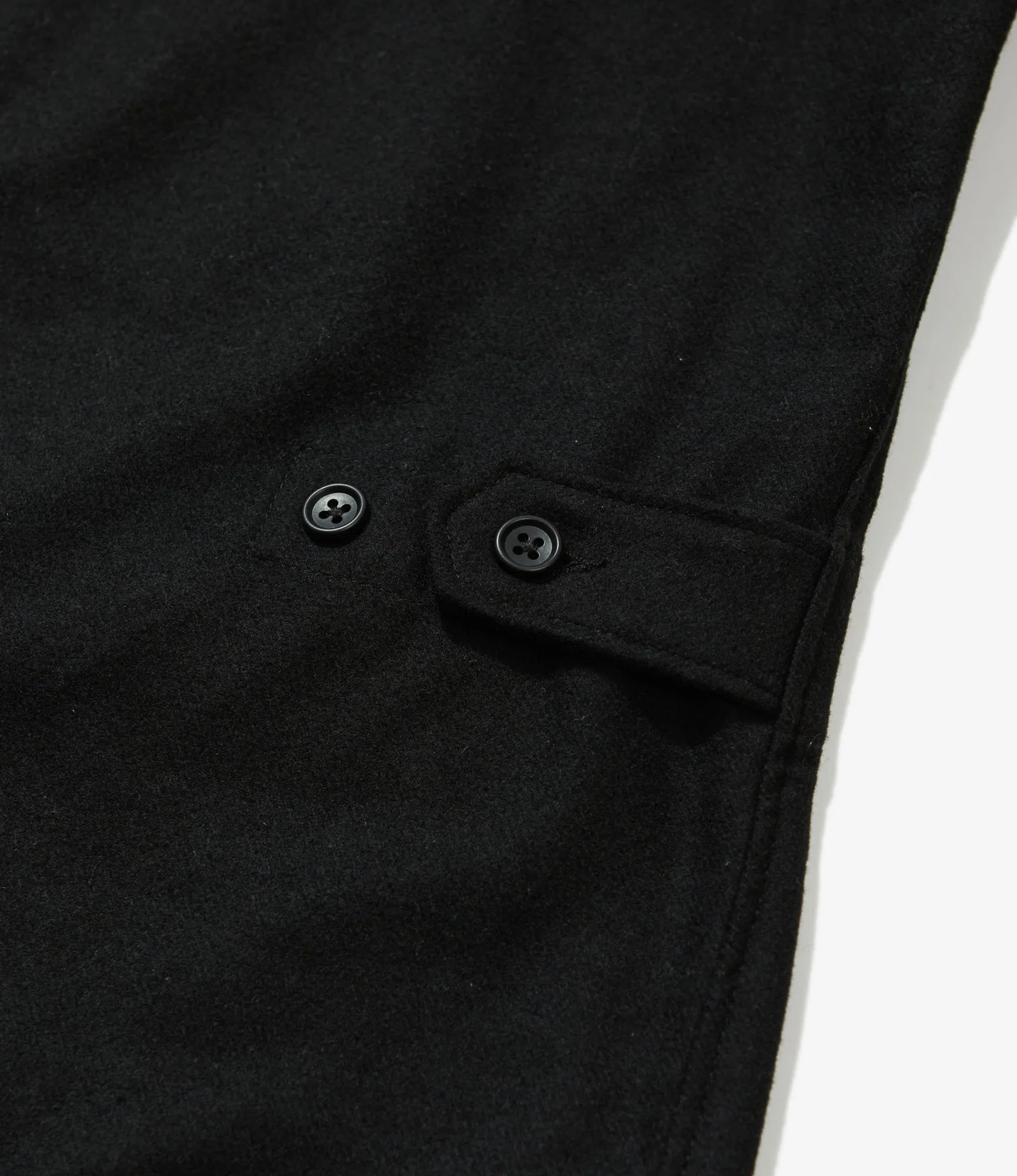 Engineered Garments Loiter Jacket - Black Solid Poly Wool Flannel