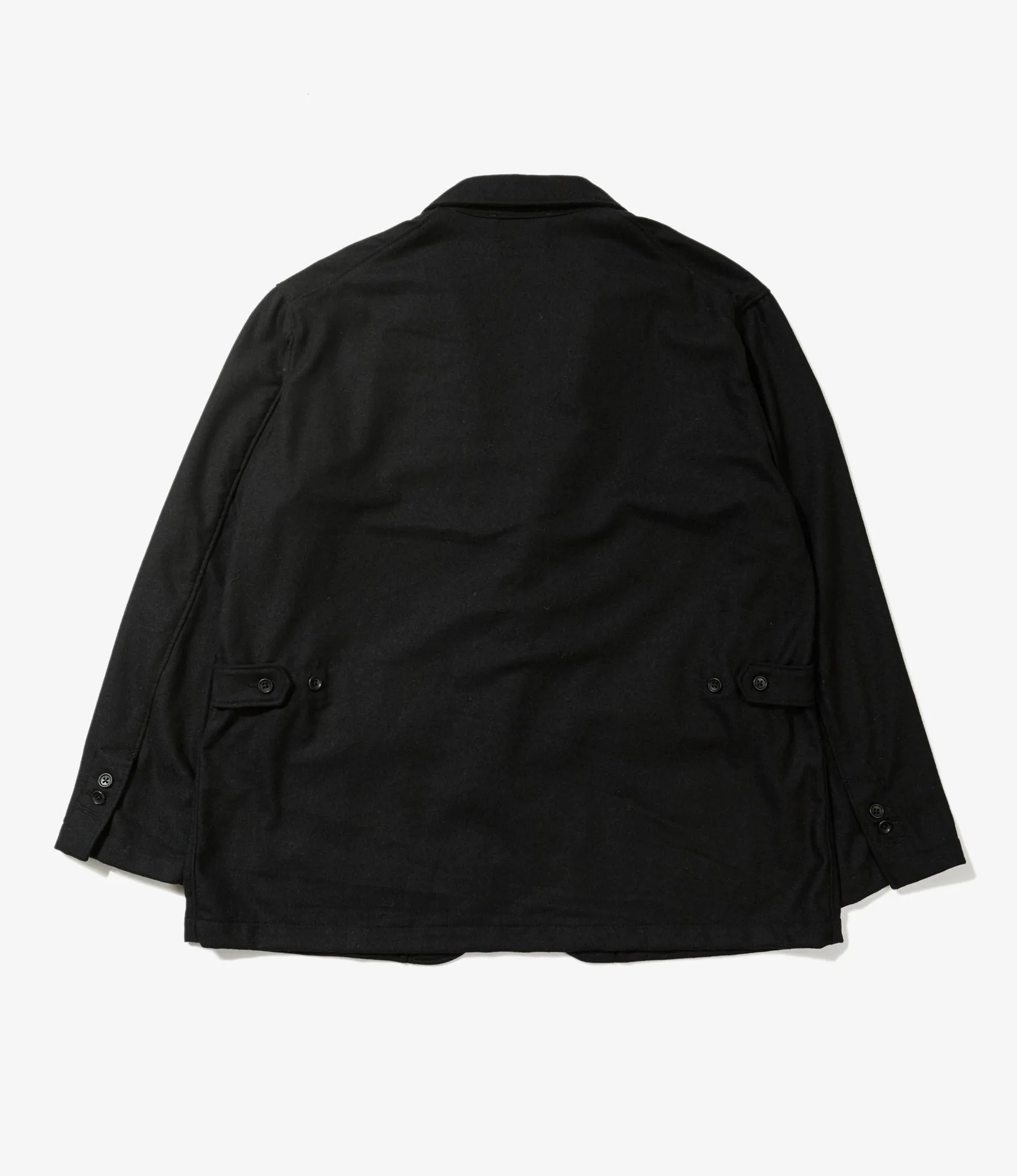 Engineered Garments Loiter Jacket - Black Solid Poly Wool Flannel