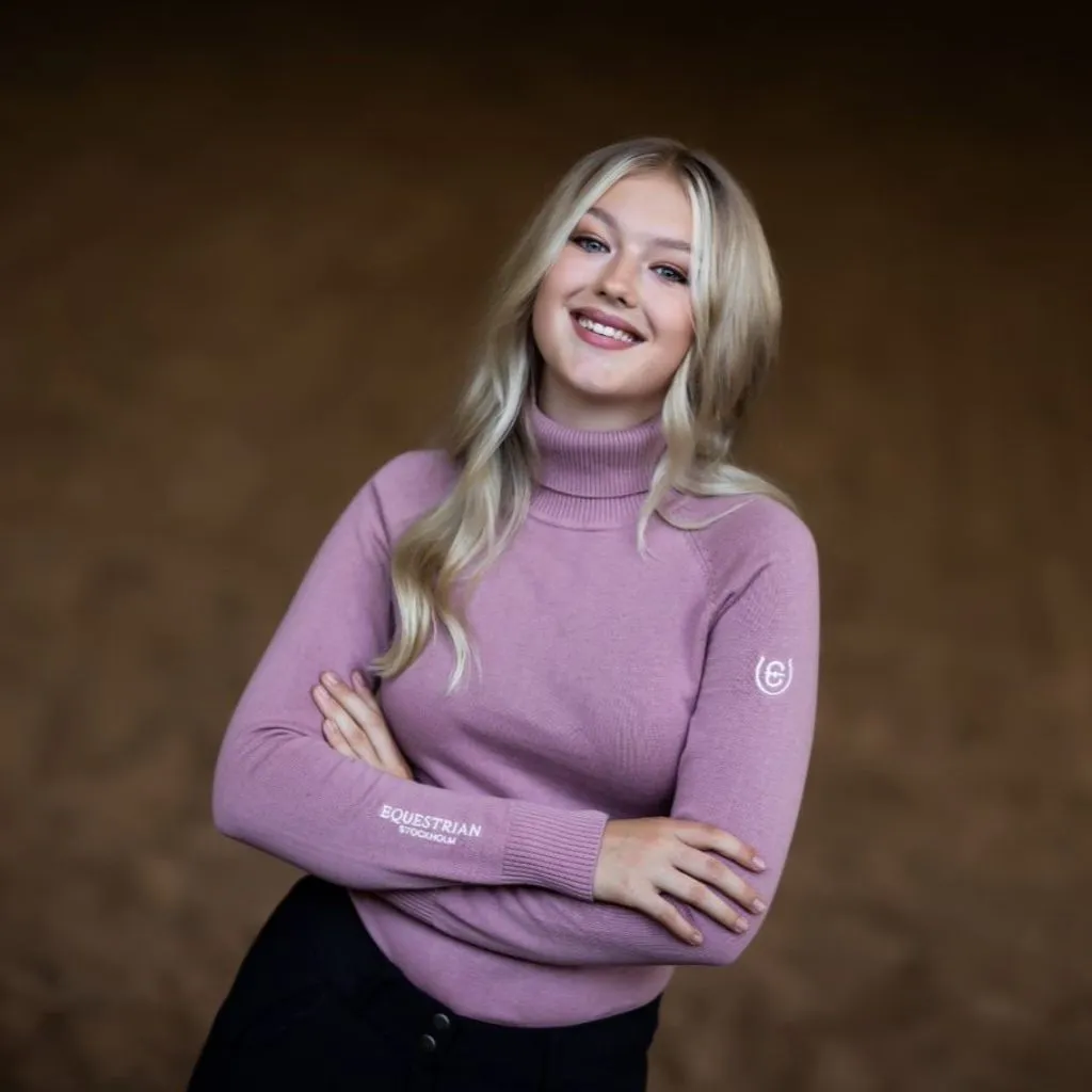 Equestrian Stockholm Polo Neck Jumper PINK