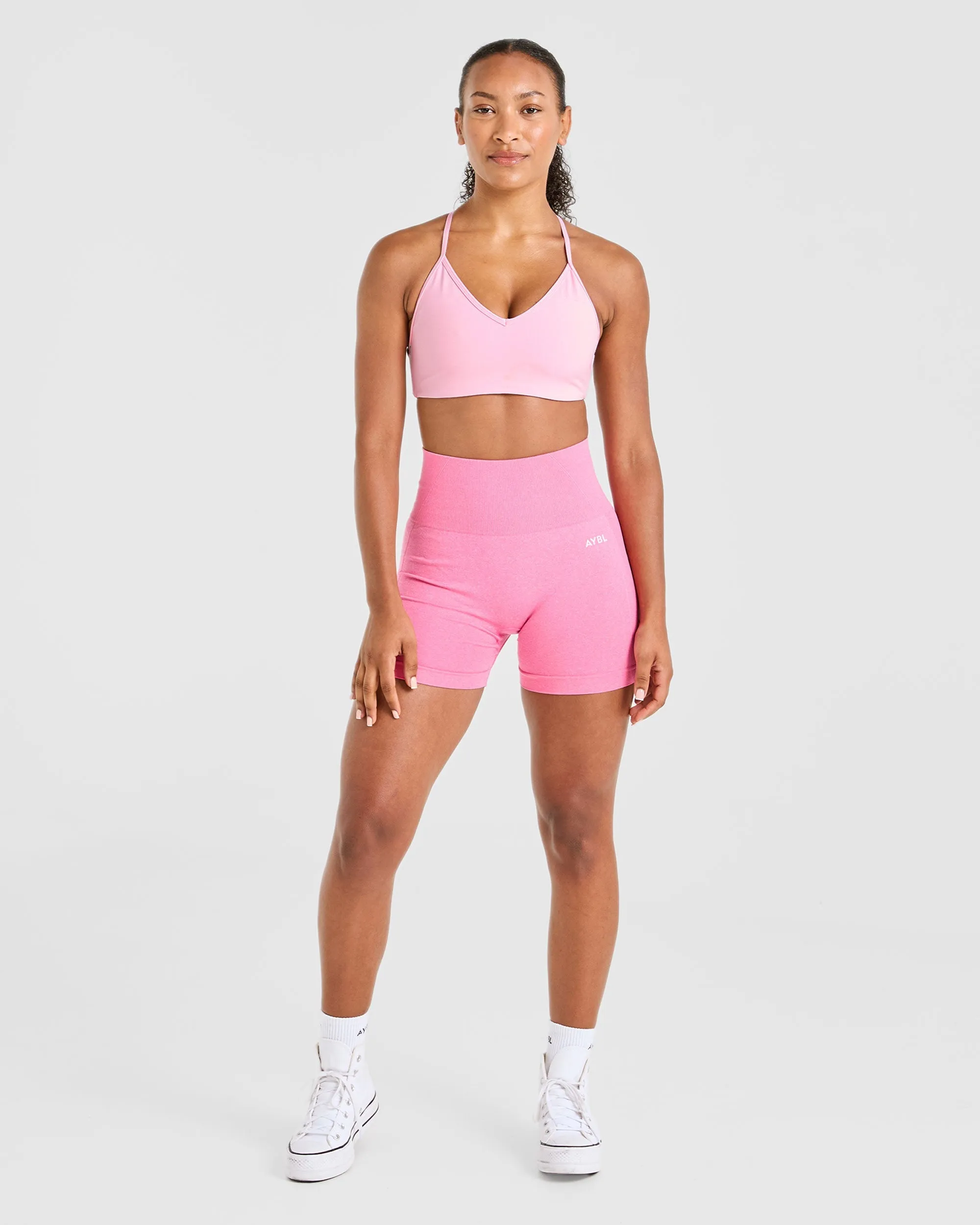 Essential Crossback Sports Bra - Baby Pink