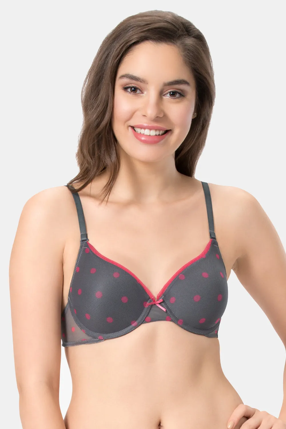 every de Bae Full Cover Padded Underwired T-shirt Bra - Steel Grey