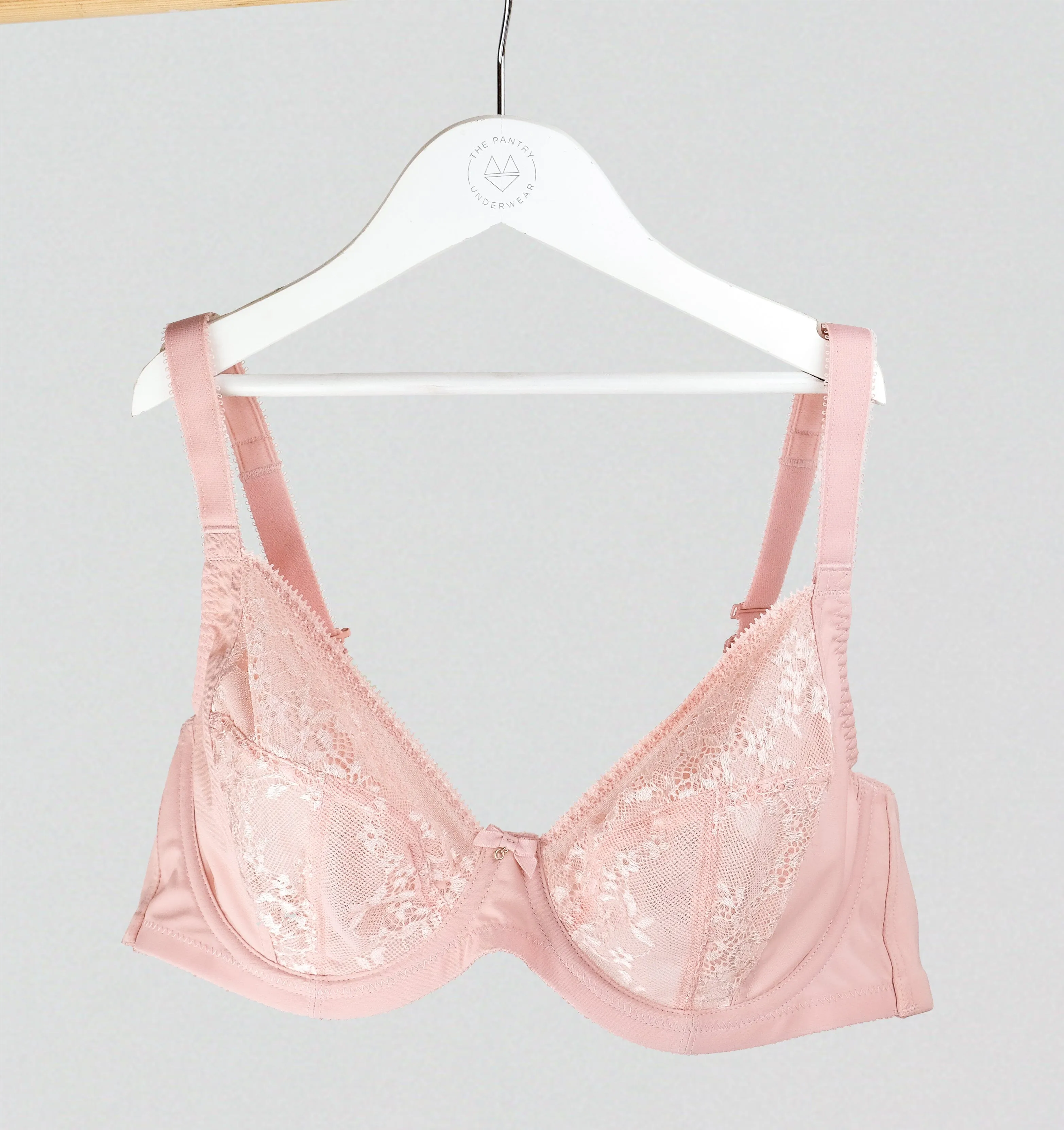 Floral lace & microfibre plunge [Soft Rose]