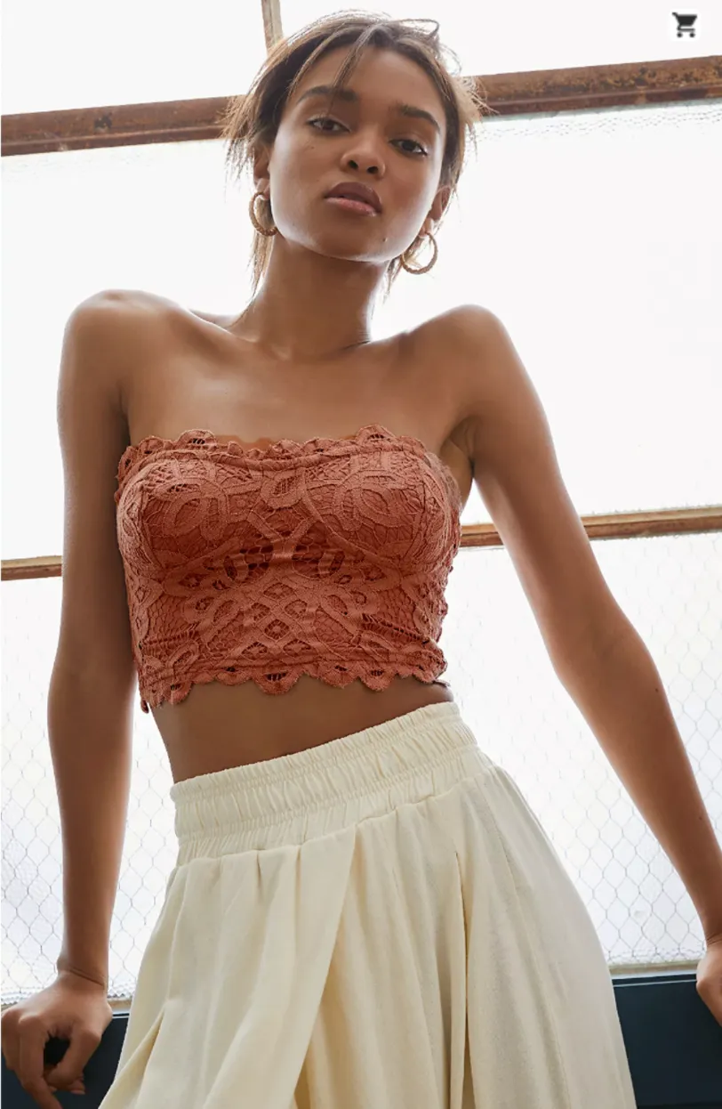 Free People Strech Lace Adella Corset Strapless Bra