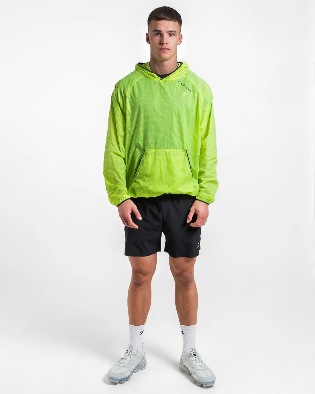 Genaro Oversized Windbreaker Hoodie - Neon Yellow