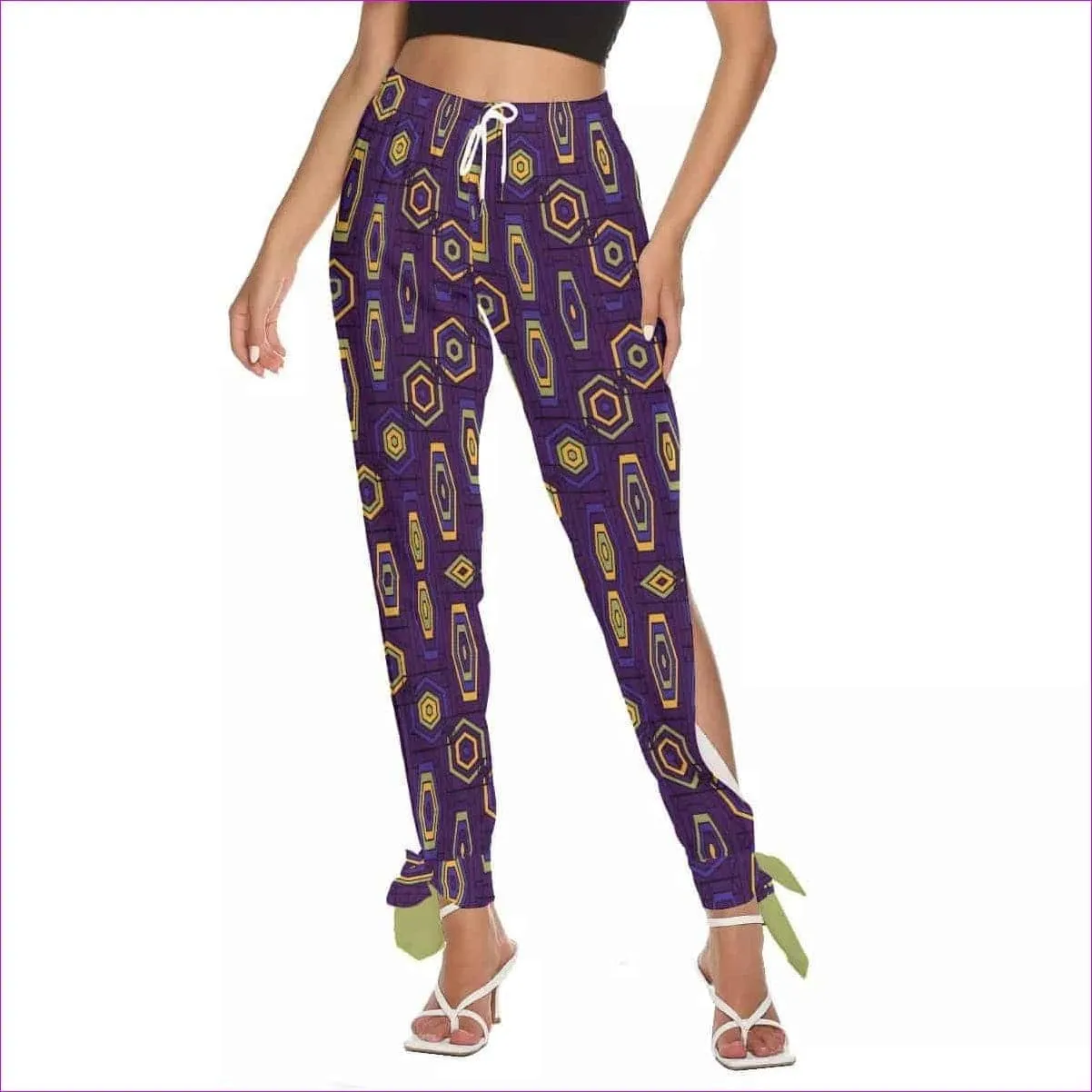 Geode in Color Womens Side Cut-Out Bottom Strap Pants