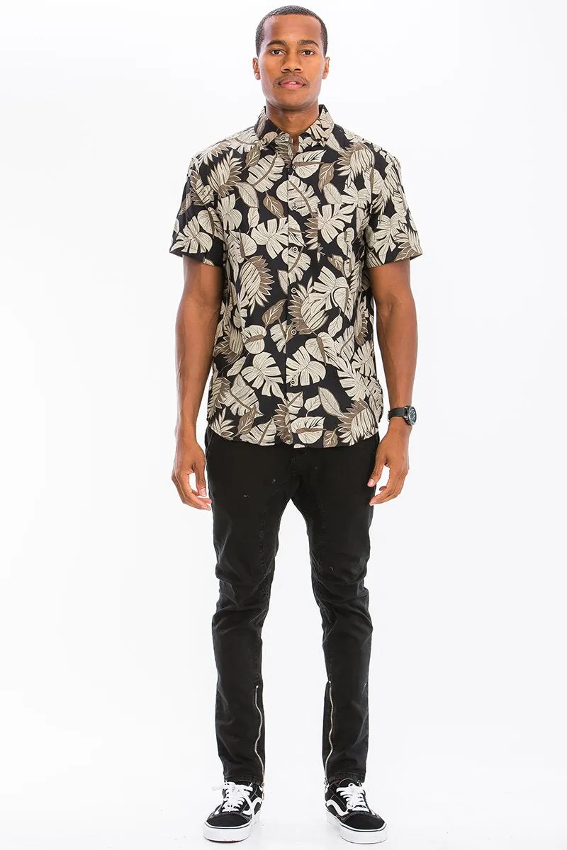 HAWAIIAN PRINT BUTTON DOWN SHIRT