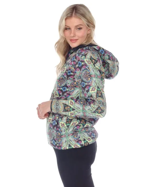 Hooded Zip Up Pattern Jacket (Reversible)