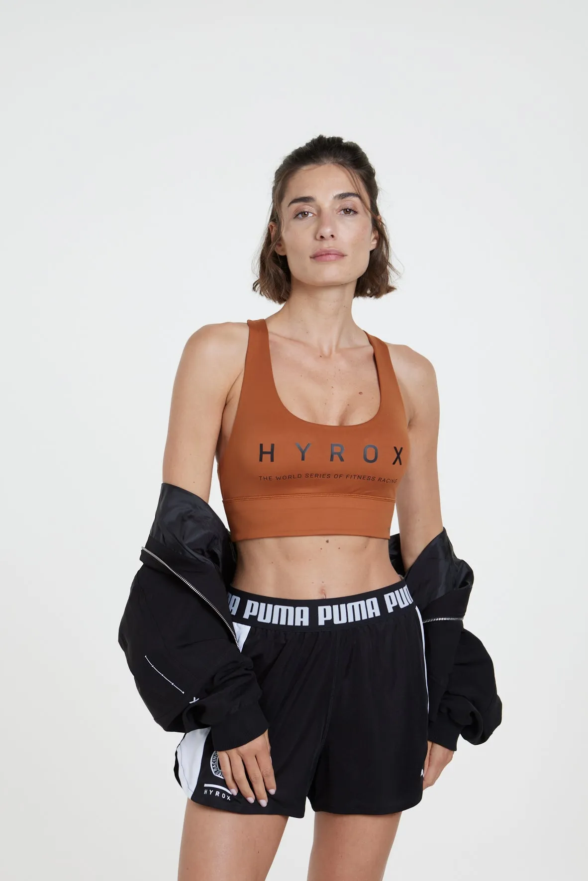 HYROX|PUMA EVOLVE LONGLINE BRA - Brown