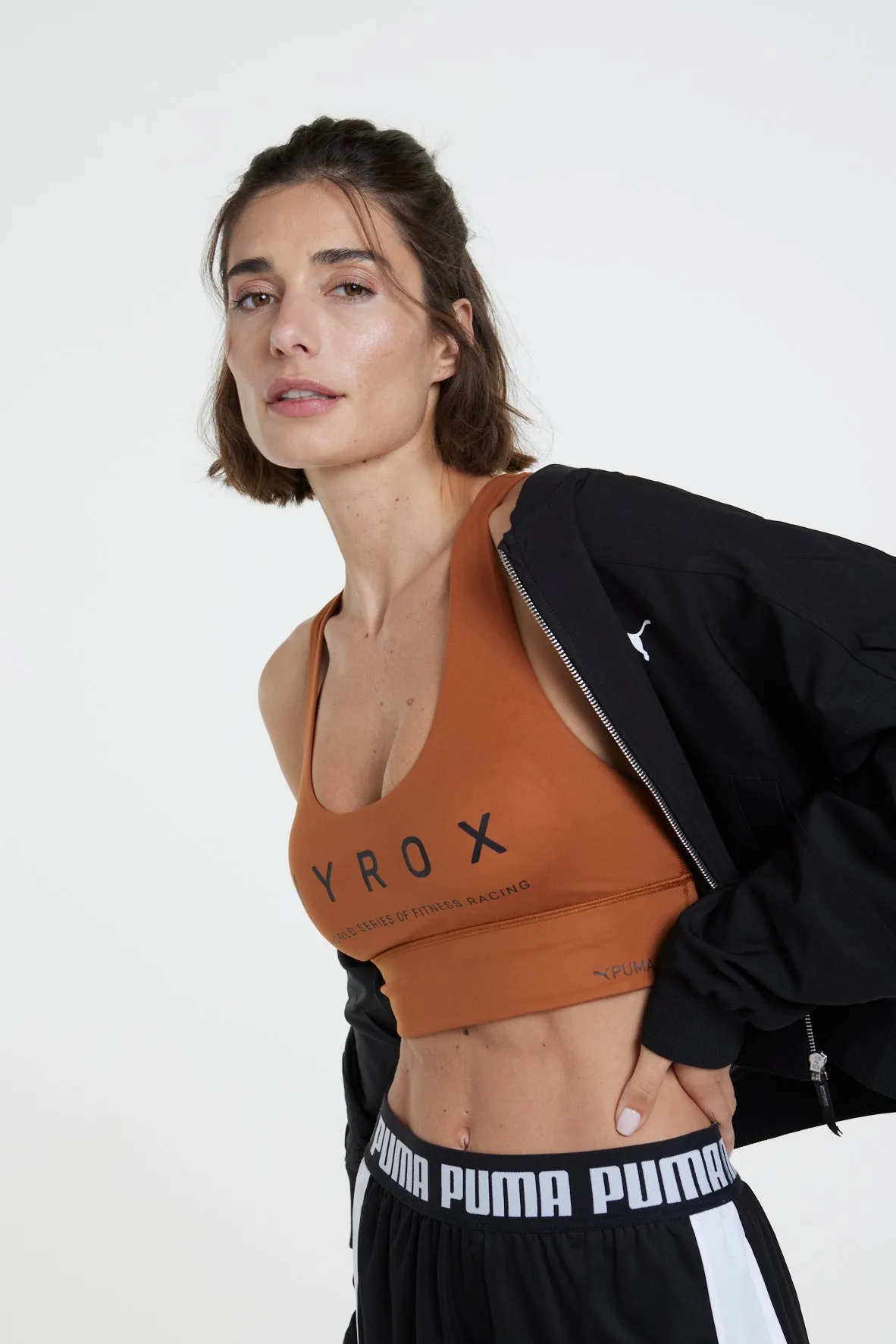 HYROX|PUMA EVOLVE LONGLINE BRA - Brown