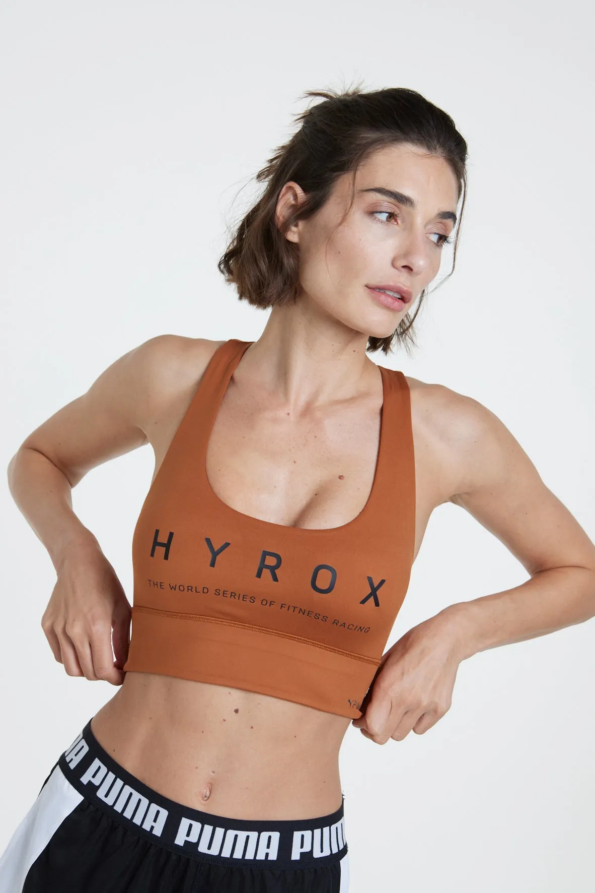 HYROX|PUMA EVOLVE LONGLINE BRA - Brown