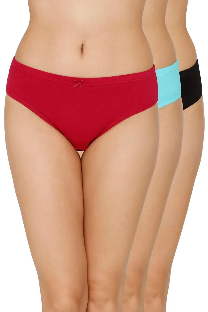 Inner Elastic Full Coverage Mid Rise Bikini Panty (Pack of 3)