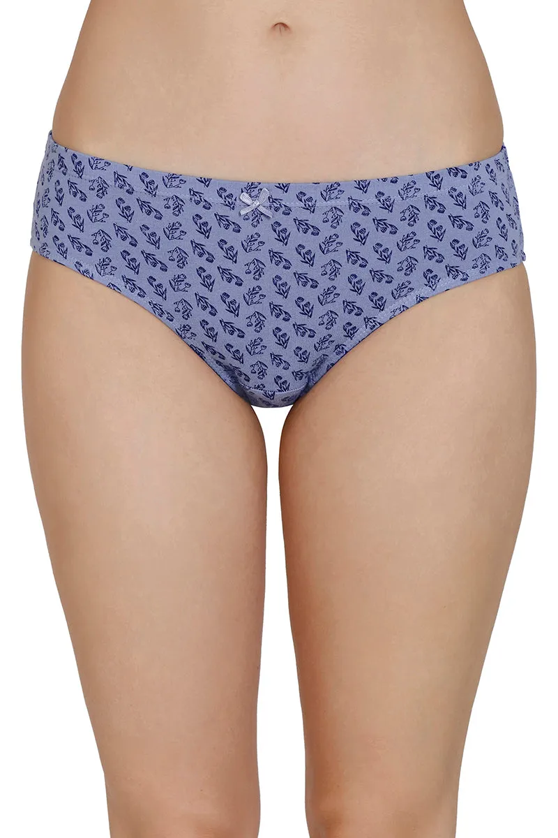 Inner Elastic Print Mid Rise Bikini Panties (Pack of 3)