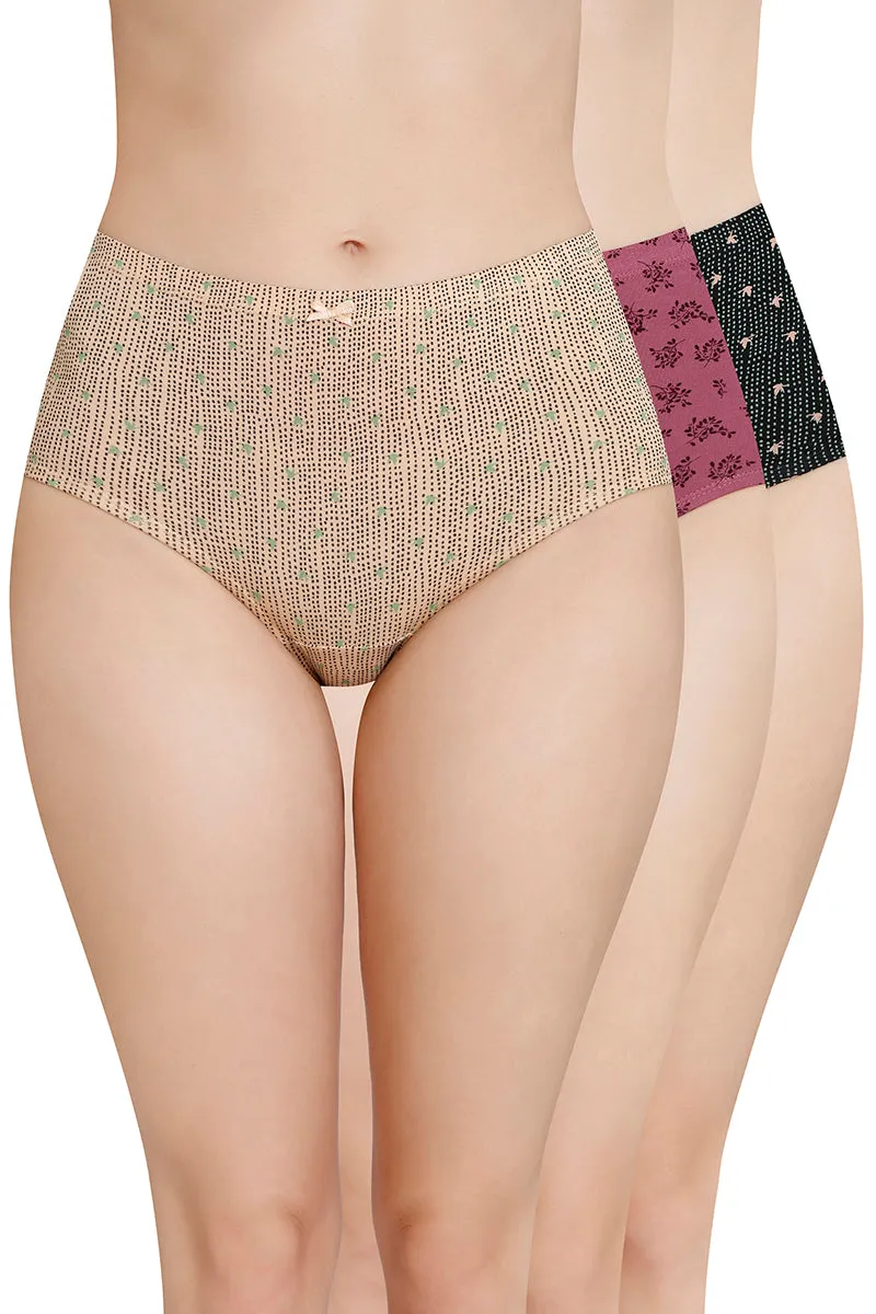 Inner Elastic Printed High Rise Full Brief Panty (Pack of 3)