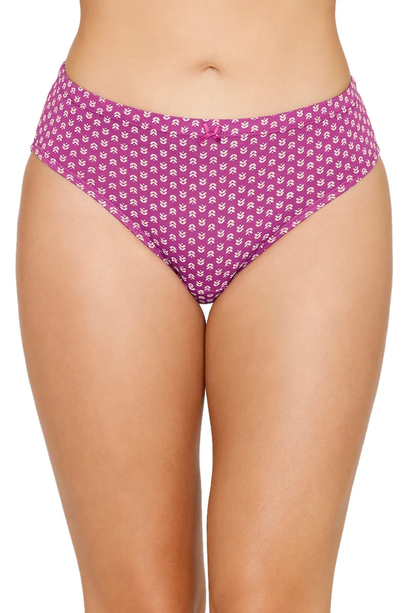 Inner Elastic Printed Mid Rise Bikini Panty (Pack of 3)