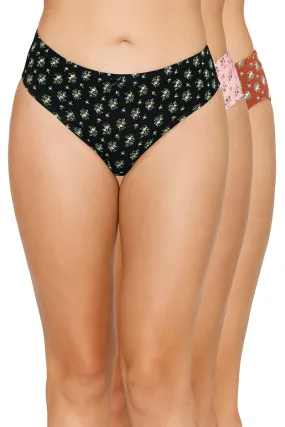 Inner Elastic Printed Mid Rise Bikini Panty (Pack of 3)