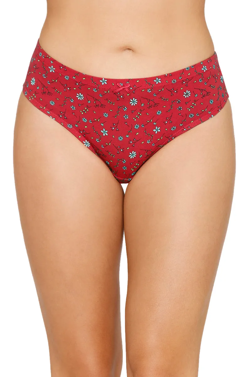 Inner Elastic Printed Mid Rise Bikini Panty (Pack of 3)