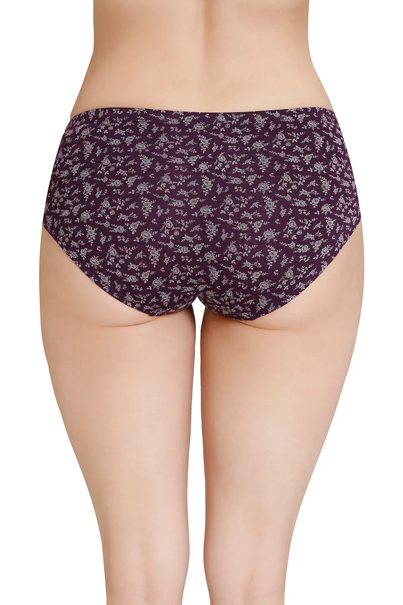 Inner Elastic Printed Mid Rise Hipster Panty (Pack of 3)