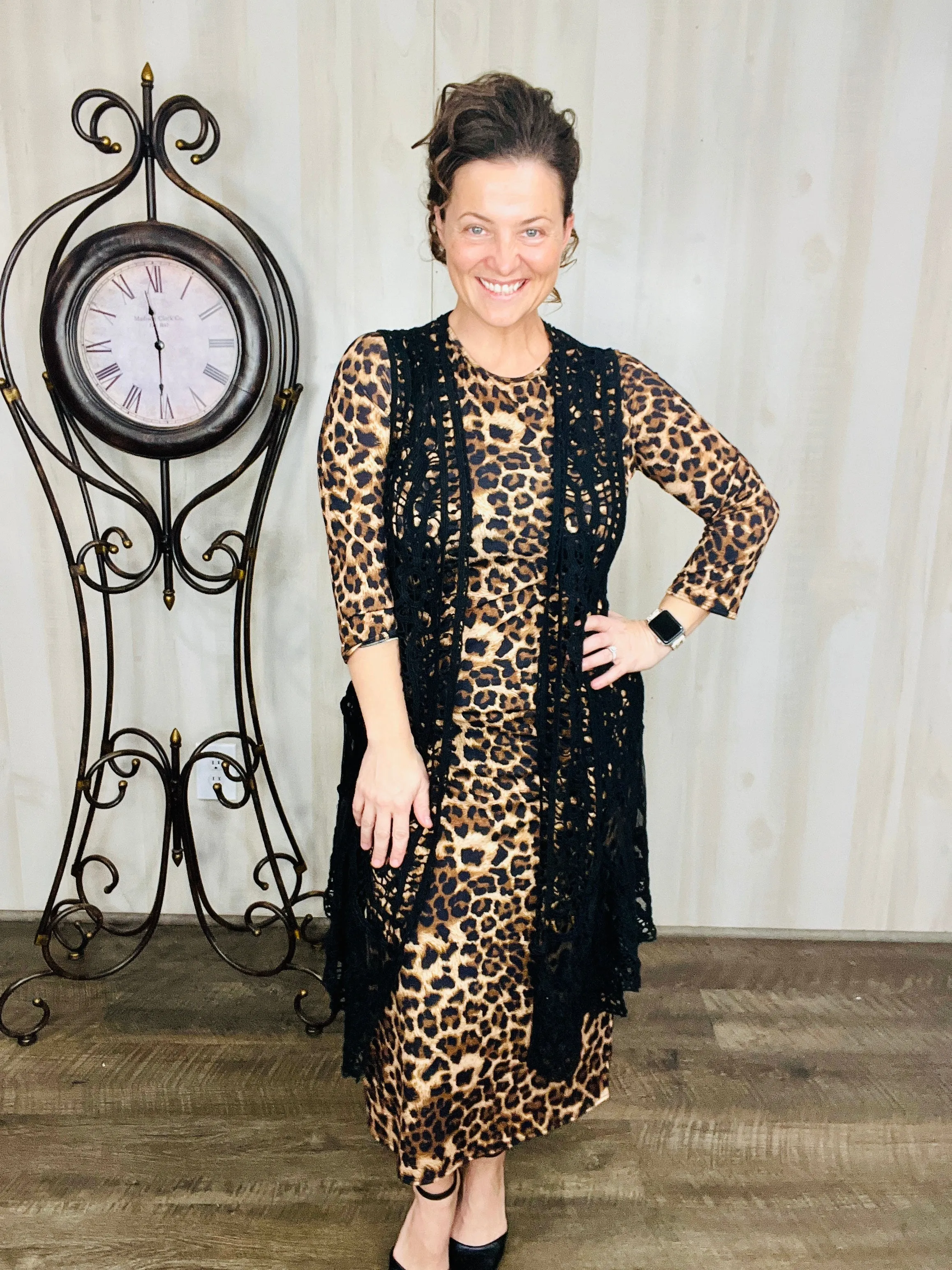 Joy Layering Dress-Leopard