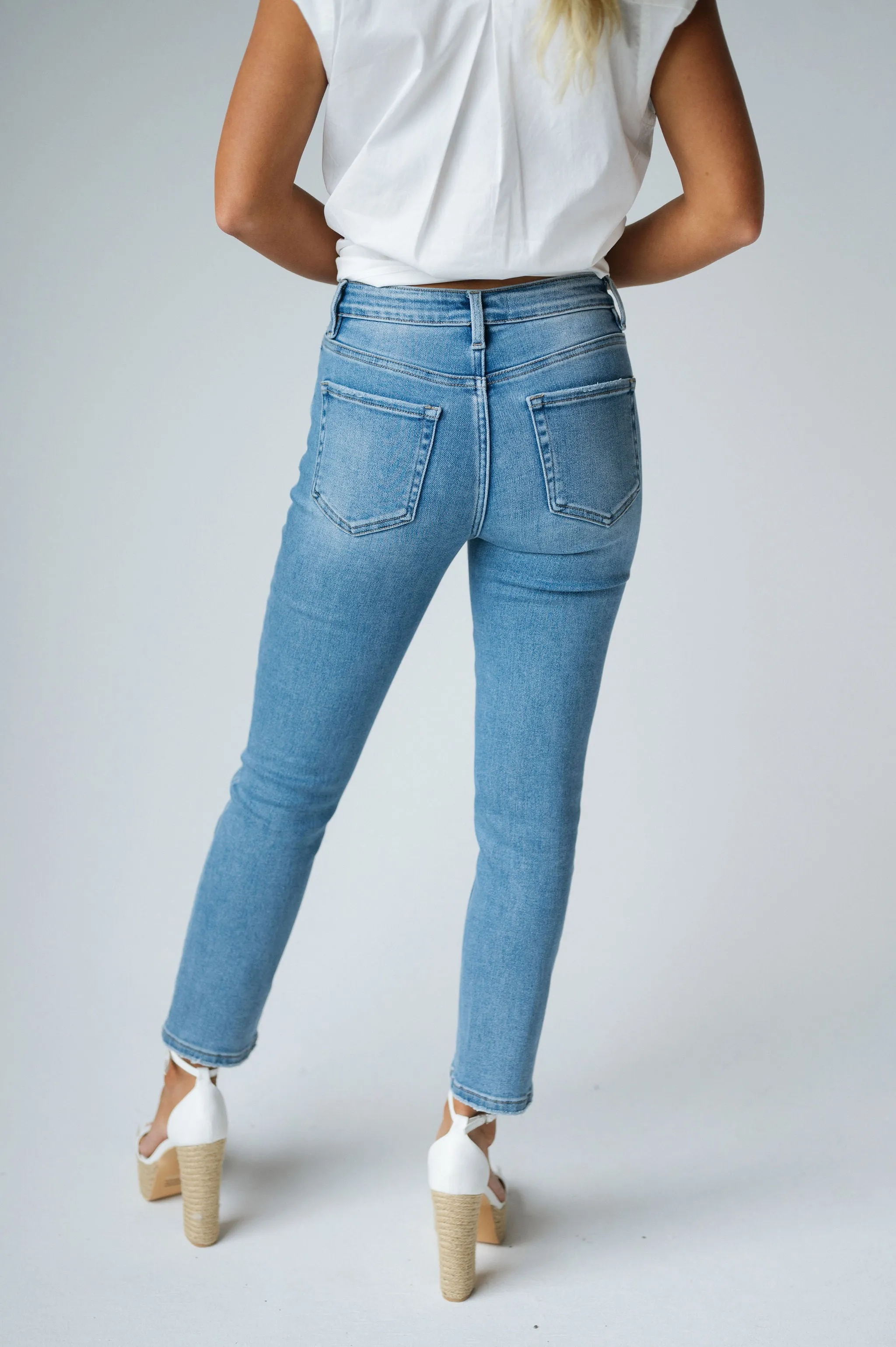 Kate Mid Rise Straight Leg Jeans