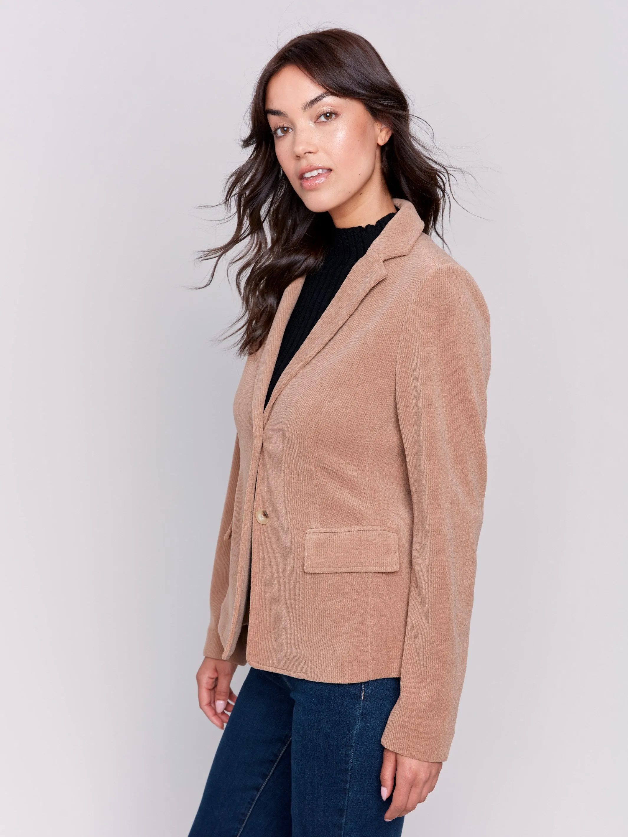 Knit Corduroy Blazer - Truffle