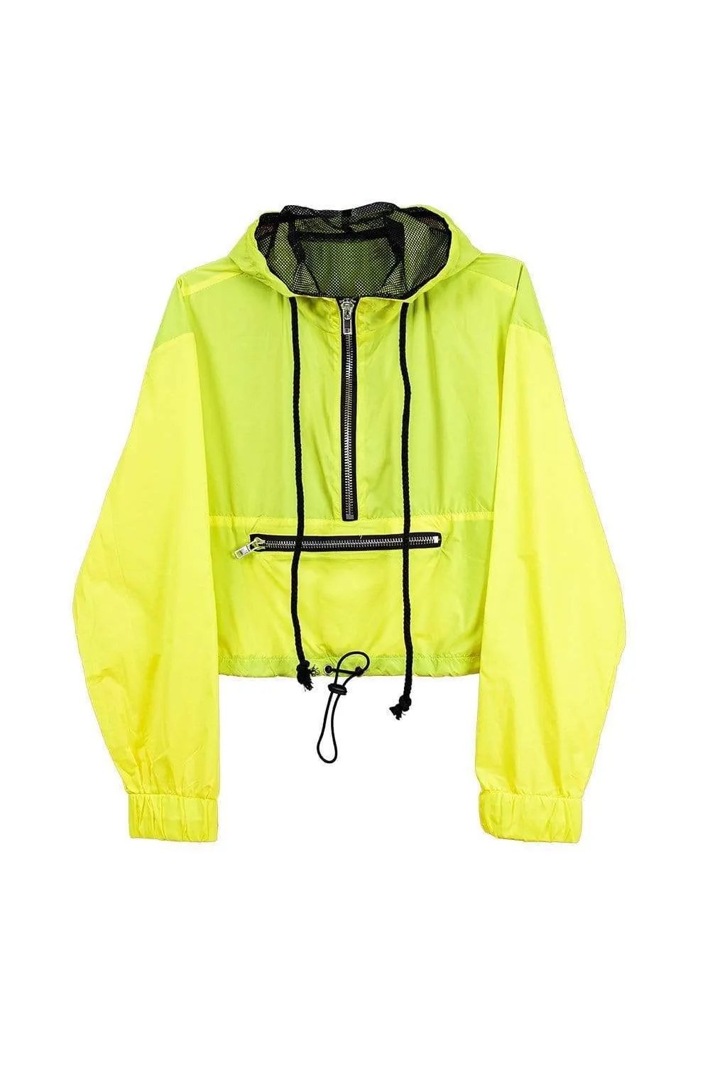 Liane V: Exclusive Neon Windbreaker Cropped Hoodie