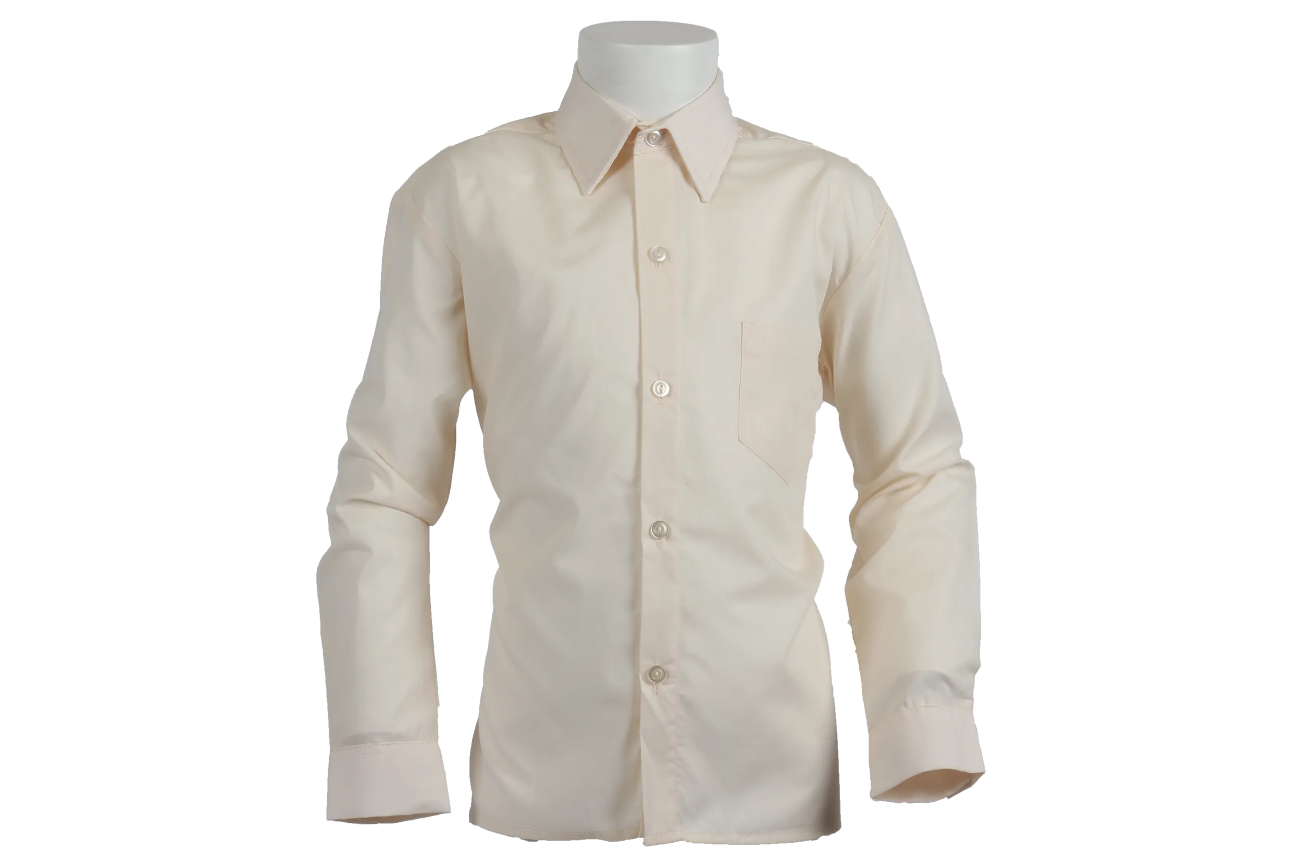 Longsleeve Raised Collar Shirt - Cream