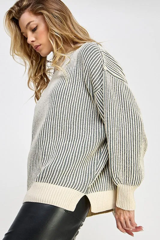 Looking Up Striped Sweater