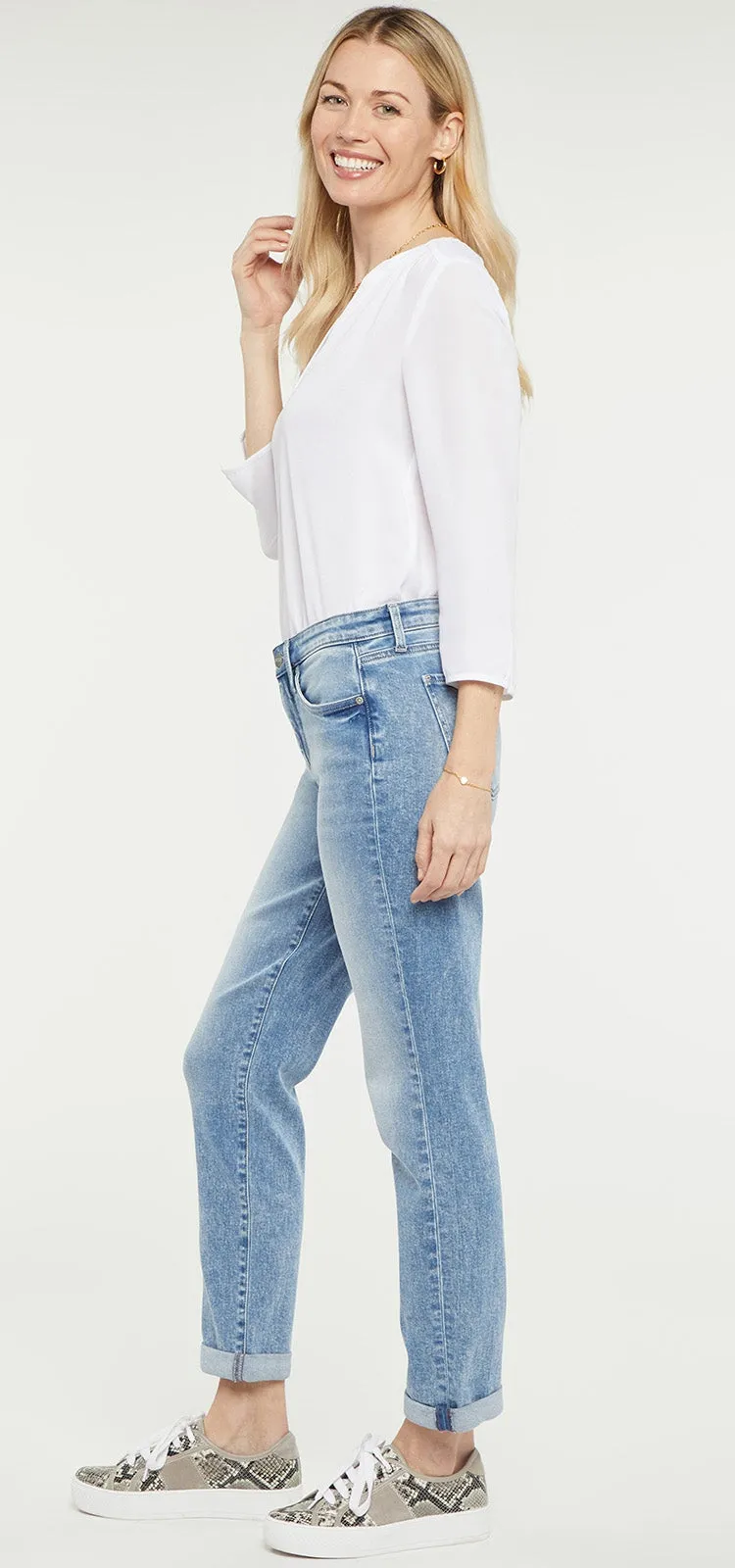 Margot Girlfriend Jeans Lichtblauw Premium Denim (Petite) | Quinta