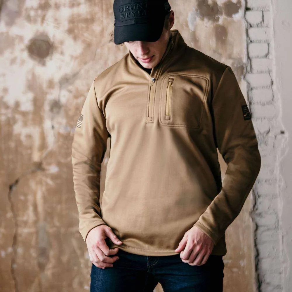 Men's 1/2 Zip Waffle Top - Coyote