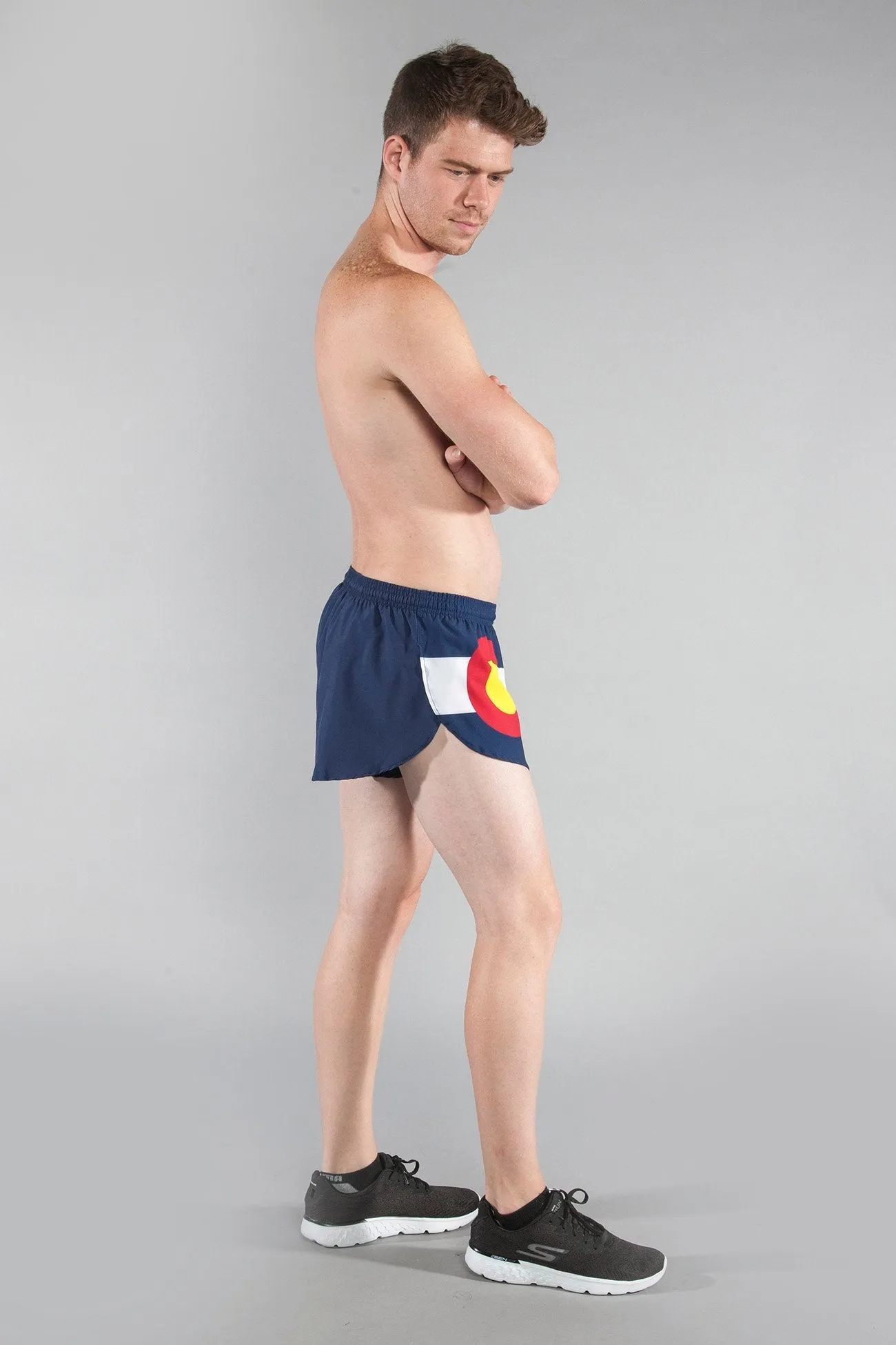 Men's 1" Elite Split Shorts- Colorado