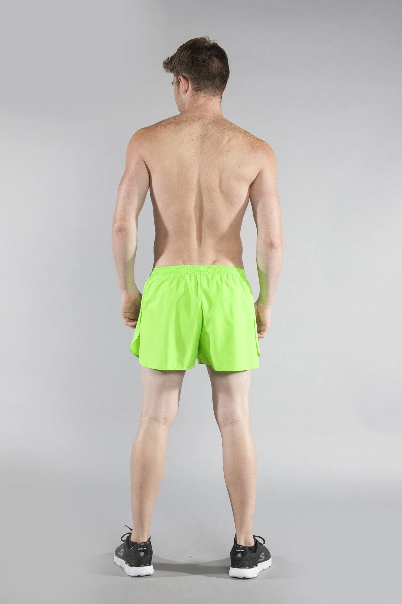 Men's 3" Half Split Trainer Shorts- Neon Lime