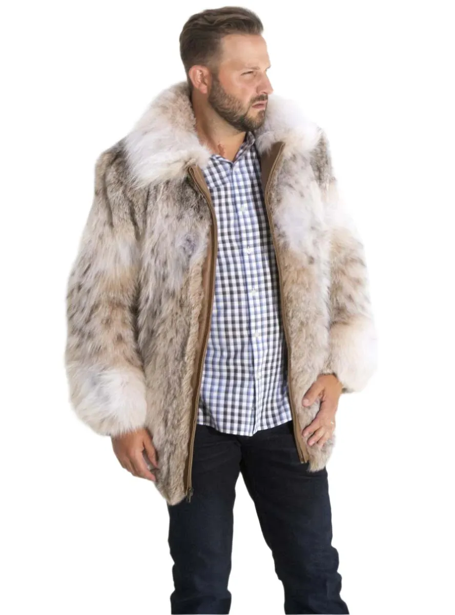 Men's Lynx Fur Bomber Jacket