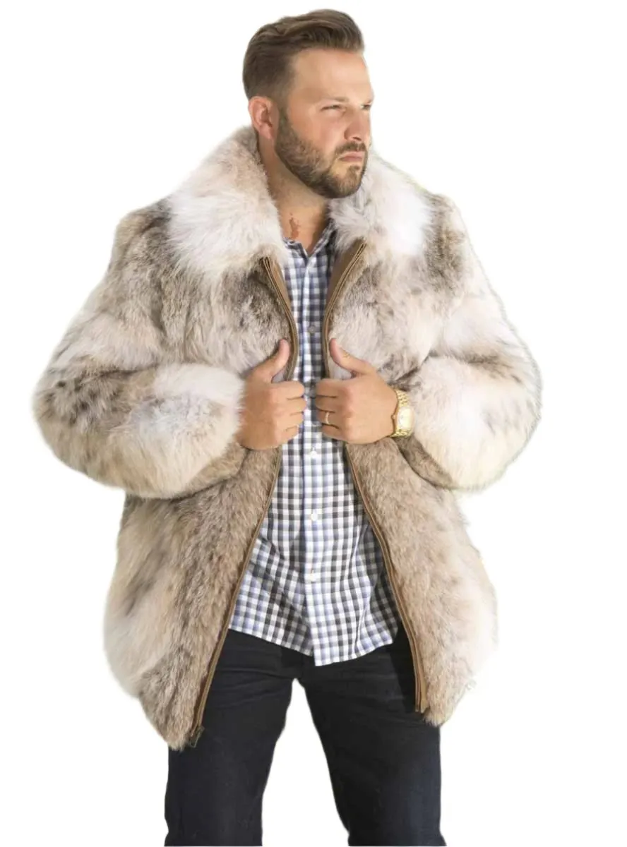 Men's Lynx Fur Bomber Jacket