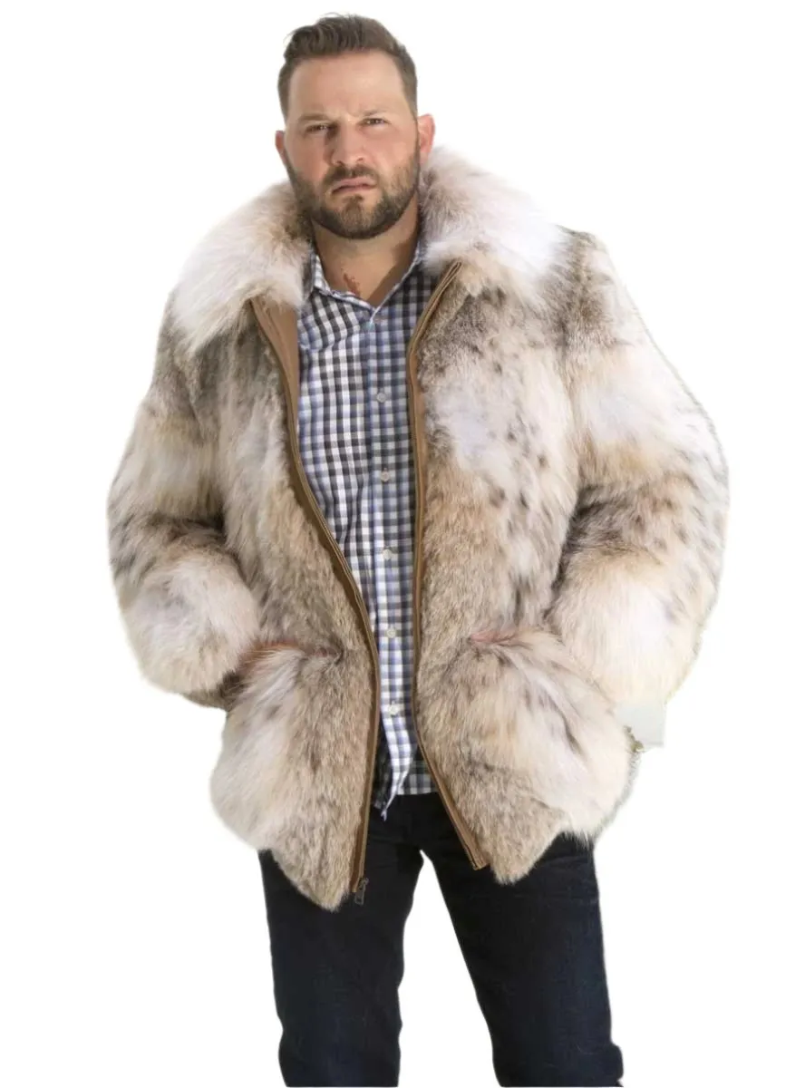 Men's Lynx Fur Bomber Jacket