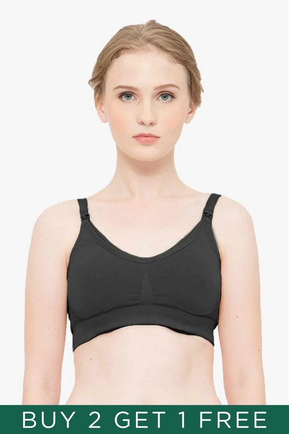 Moselle Seamless Maternity & Nursing Bra Black