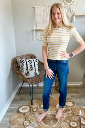 Mustard striped shirt