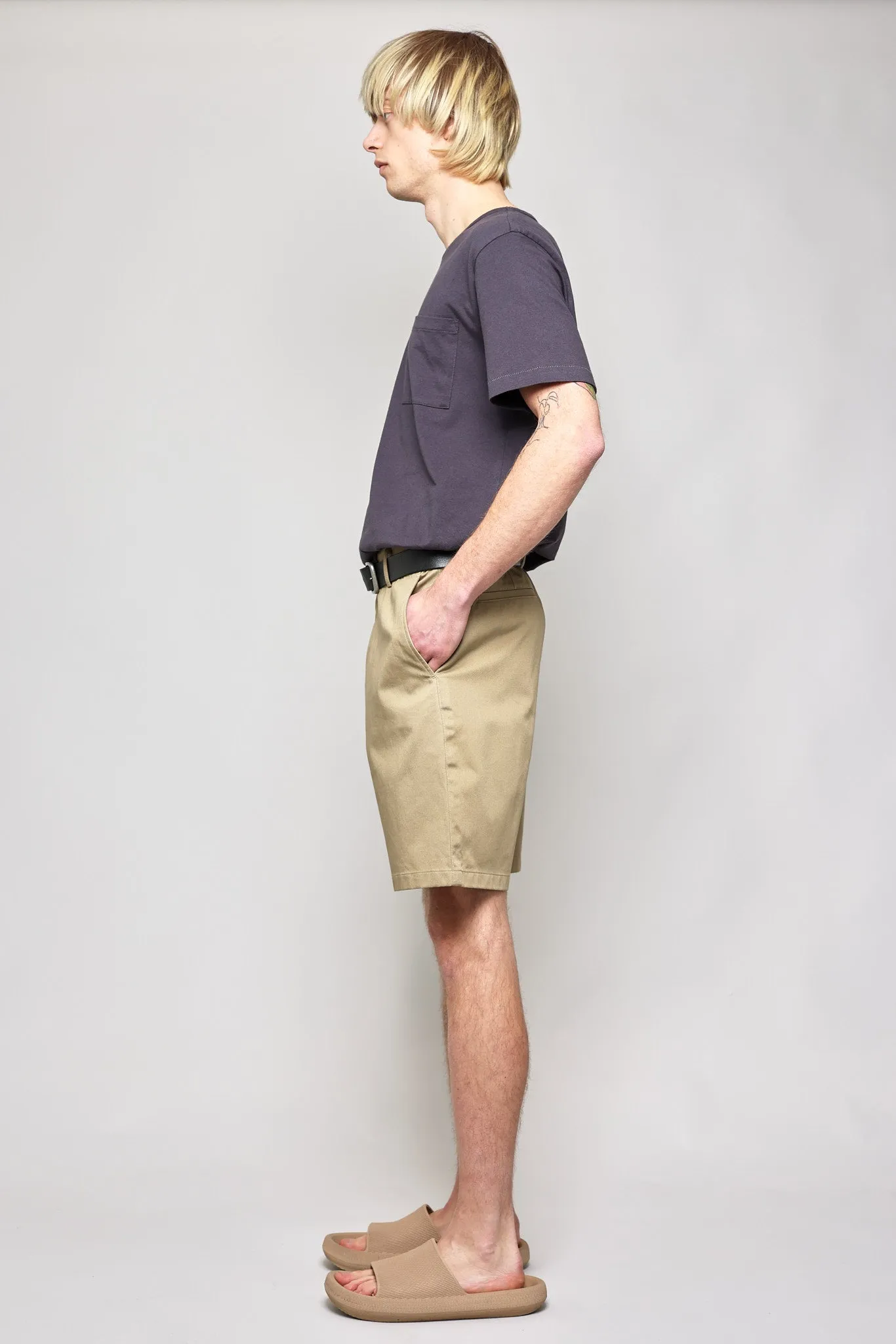 NS1205-3 Japanese Chino Shorts High Density Twill in Khaki