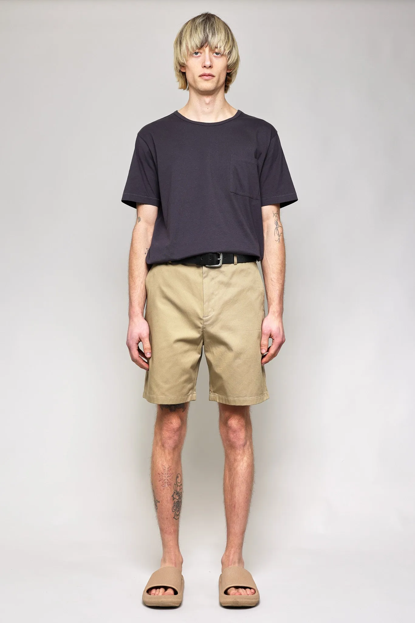 NS1205-3 Japanese Chino Shorts High Density Twill in Khaki